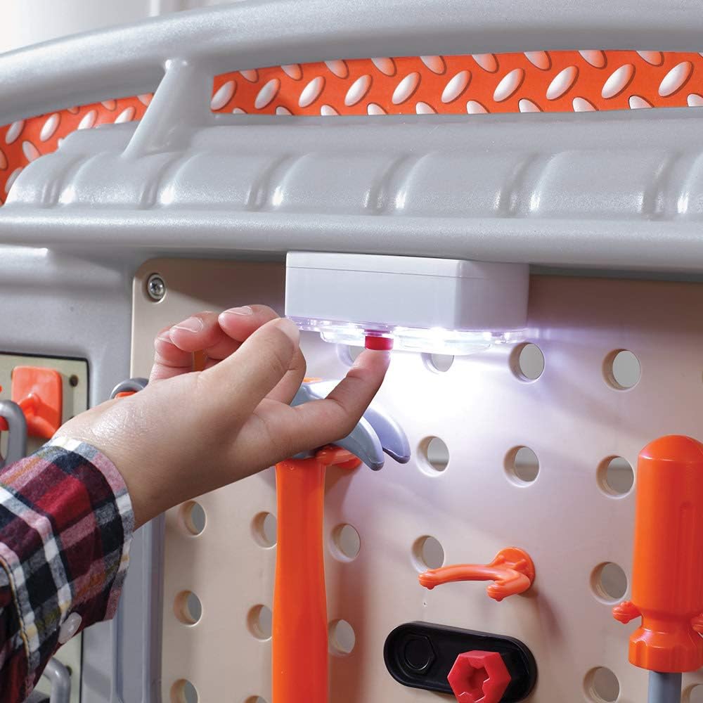 Step2 Big Builders Pro Kids Workbench, Indoor/Outdoor Tool Bench for Children, Interactive Play with Sounds, Made of Durable Plastic, Includes 45 Piece Toy Accessories, For Toddlers 3  Years Old · v4