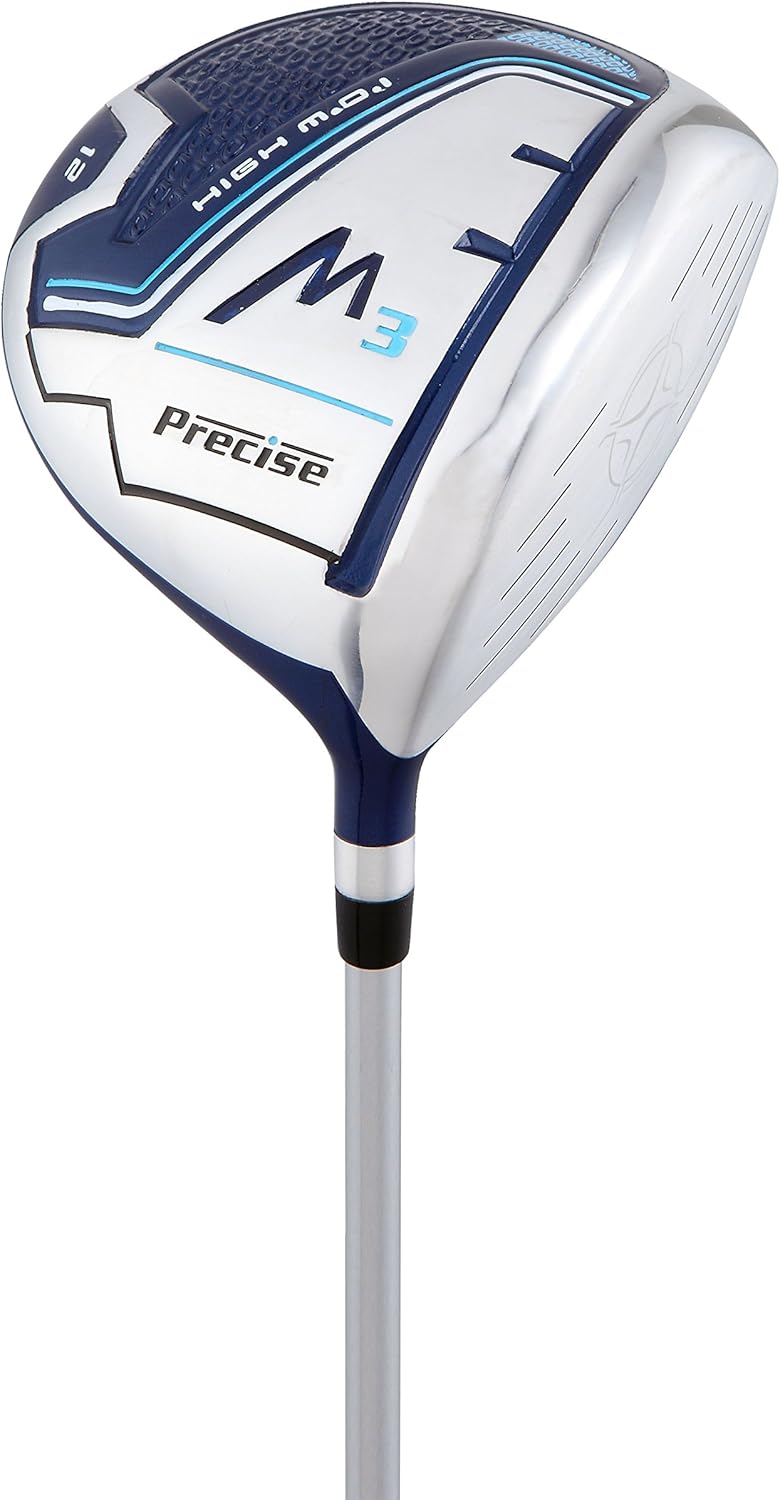Precise M3 Petite Womens Right Handed Golf Club Set includes 12* Driver, 3 Wood, 21* Hybrid, 7-9 Cavity Back Irons, Pitching Wedge, Putter, Deluxe Stand Bag  3 Headcovers, Stylish Lite Blue · v3