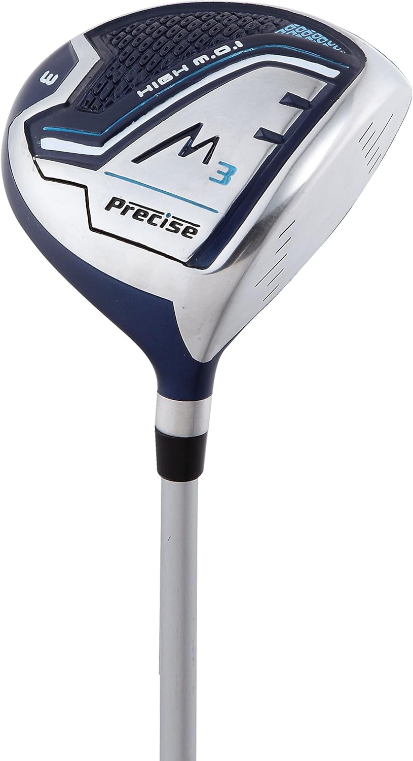 Precise M3 Petite Womens Right Handed Golf Club Set includes 12* Driver, 3 Wood, 21* Hybrid, 7-9 Cavity Back Irons, Pitching Wedge, Putter, Deluxe Stand Bag  3 Headcovers, Stylish Lite Blue · v3