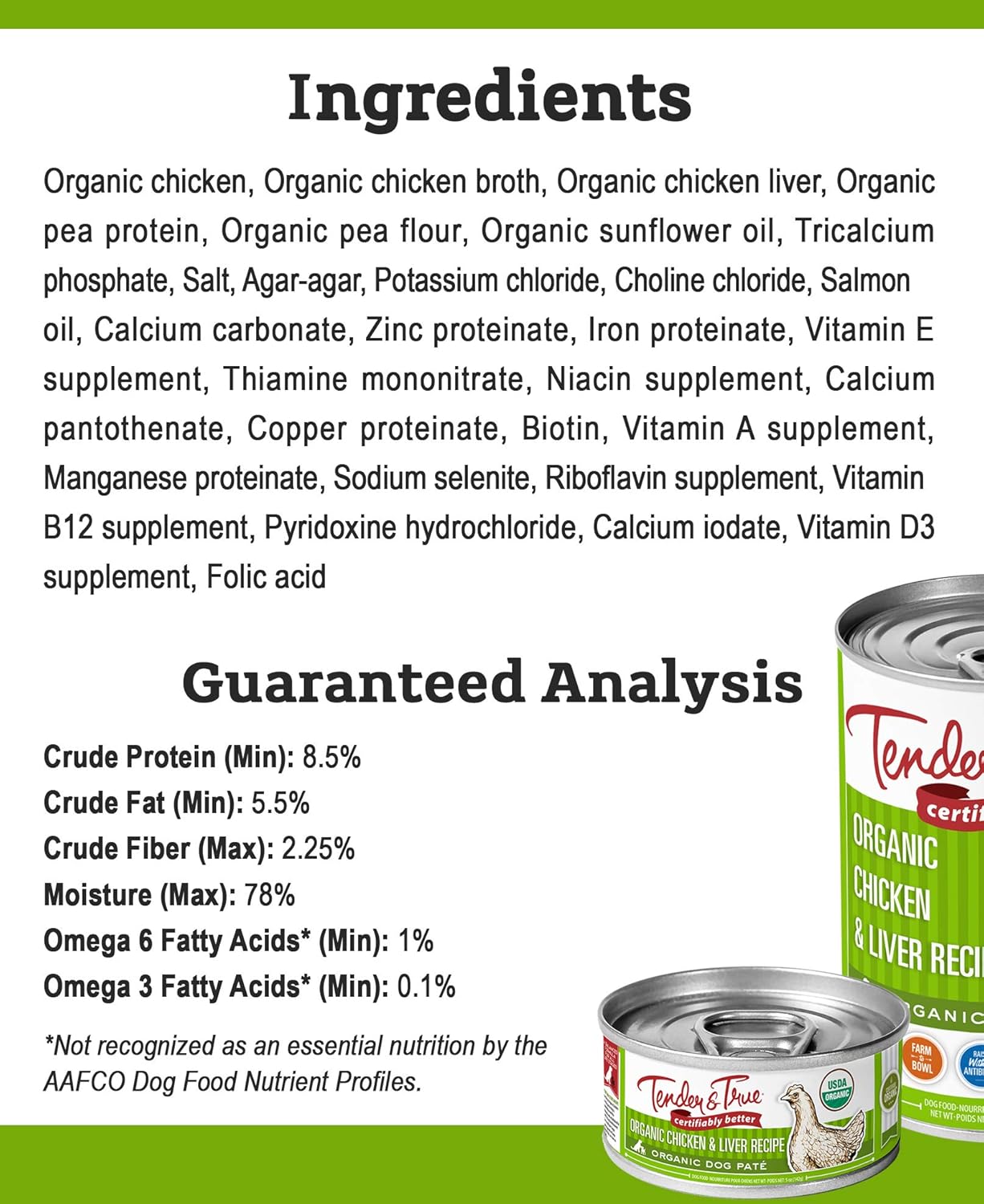 Tender And True Pet Food, Dog Food Chicken Liver Organic, 12.5 Ounce (Pack of 12)