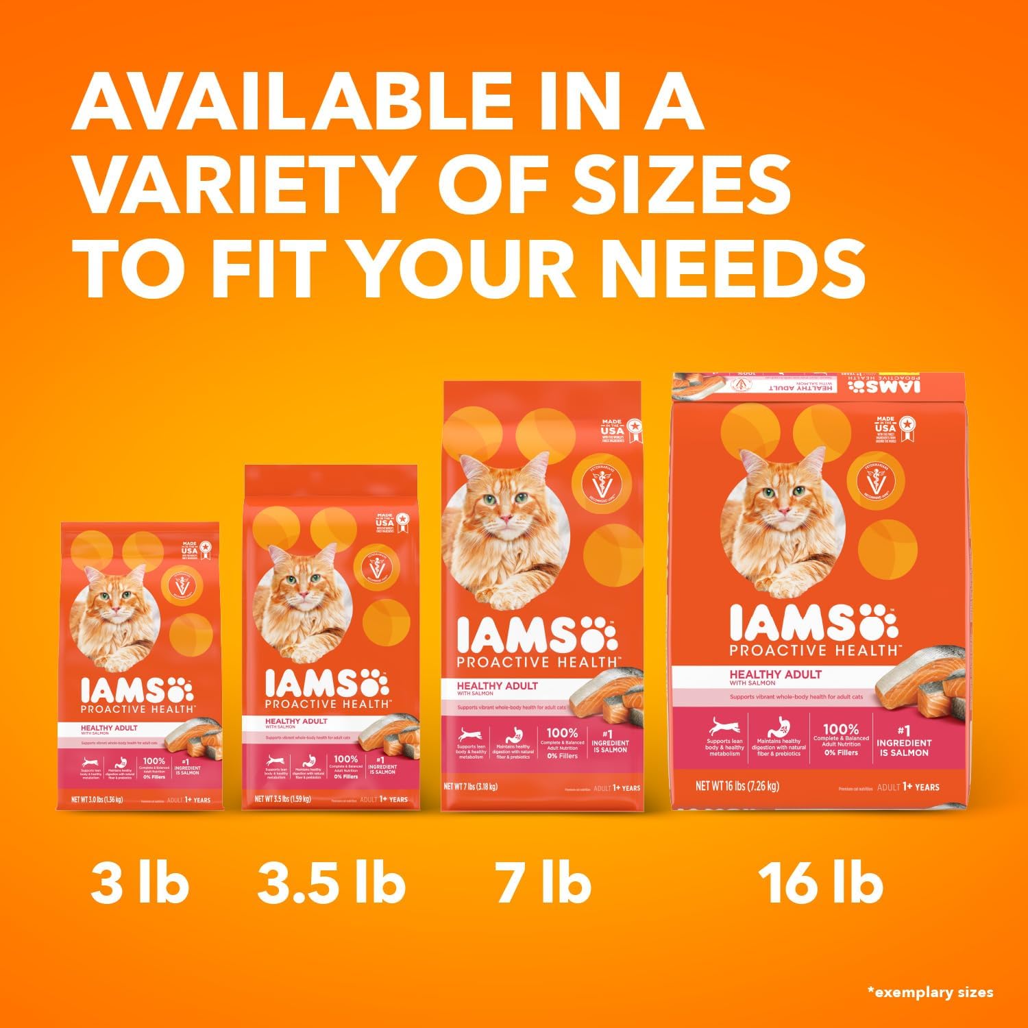 IAMS PROACTIVE HEALTH Gezond droogvoer voor volwassenen met kattenbrokjes met zalm, zak van 16 pond