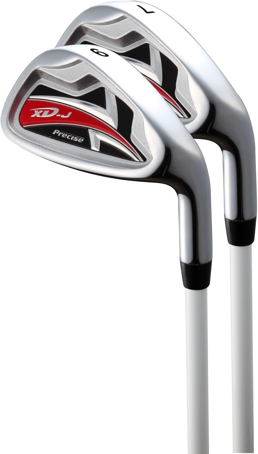 Straordinario set di mazze da golf per ragazzi con mano destra per bambini dai 6 agli 8 anni (altezza da 38 a 4'4 pollici), il set include: Driver (15"), Hybrid Wood (25*), 7, 9 Iron, Putter, borsa con supporto bonus 2 copricapi