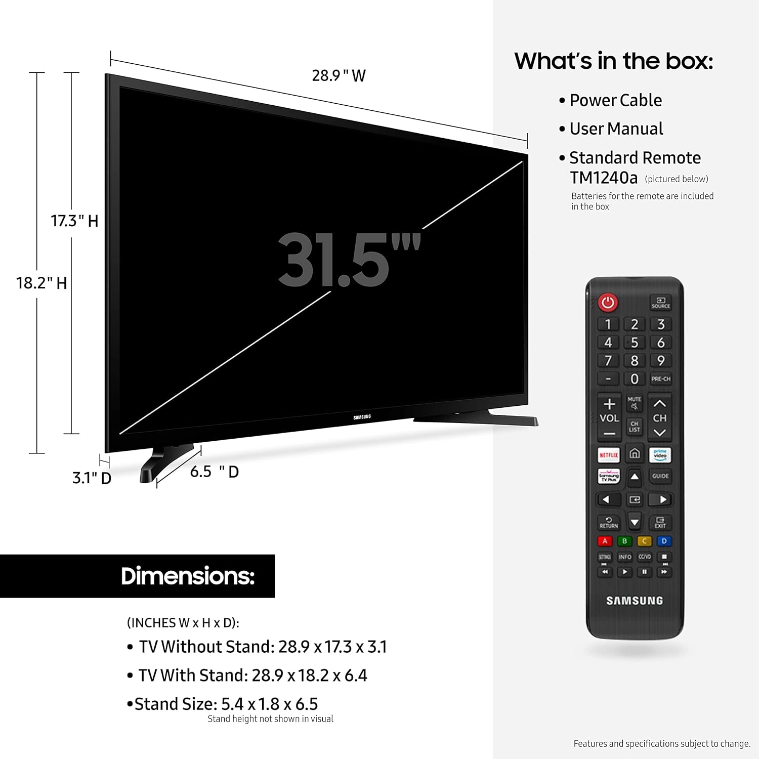 SAMSUNG 32-inch Class LED Smart FHD TV 1080P (UN32N5300AFXZA, 2018 Model), Black · v2