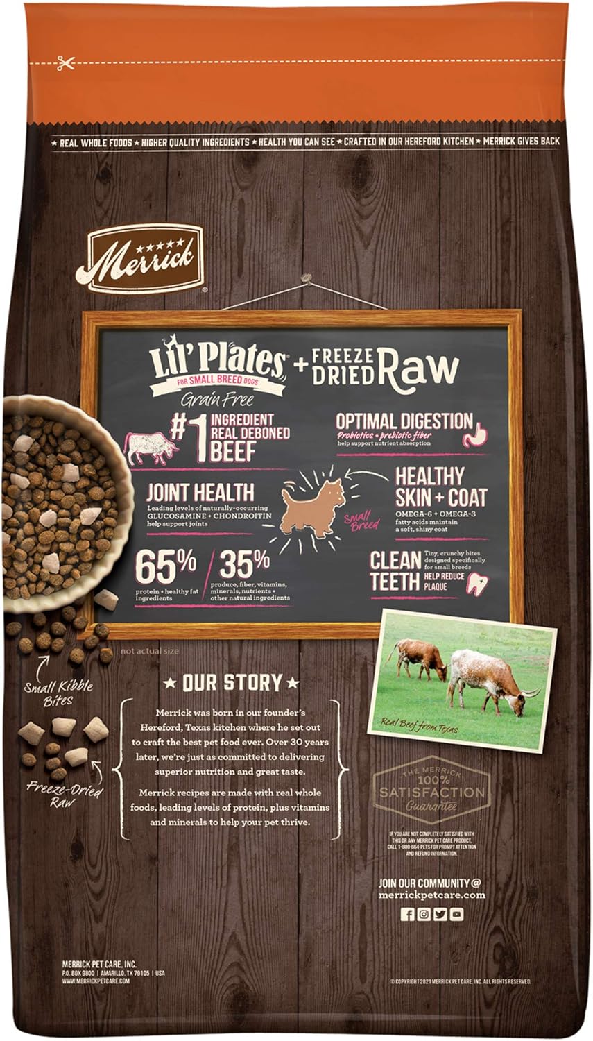 Merrick Lil’ Plates Grain Free Dry Dog Food For Small Dogs, Texas Beef And Sweet Potato Kibble With Raw Bites - 10.0 lb. Bag · v2