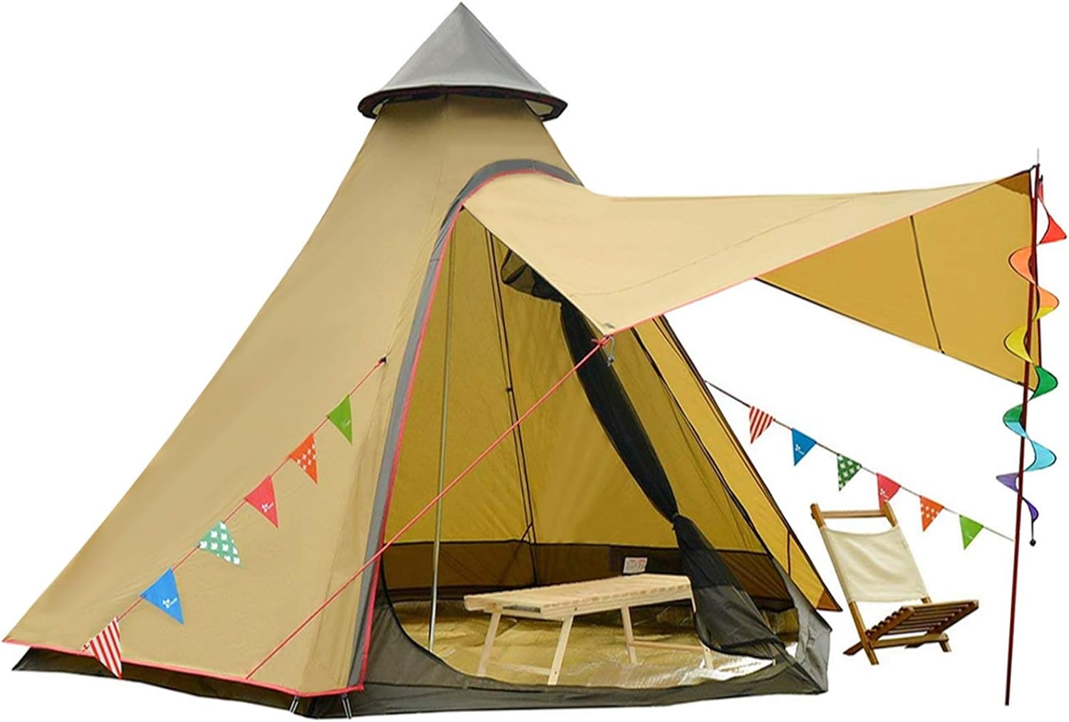 12x10'x8'Dome Camping Tent 5-6 Person 4 Season Double Layers Waterproof Anti-UV Windproof Tents Family Outdoor Camping Tent · v21