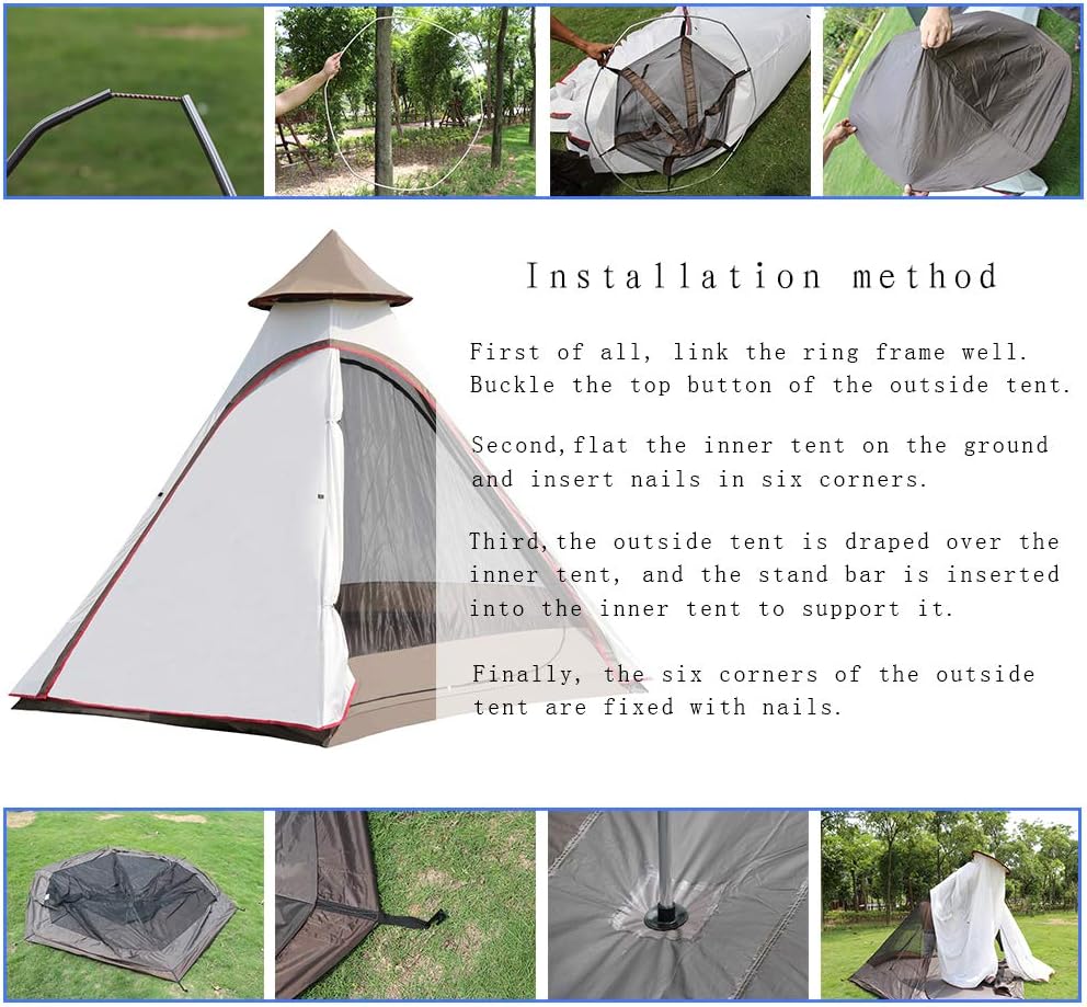 12x10'x8'Dome Camping Tent 5-6 Person 4 Season Double Layers Waterproof Anti-UV Windproof Tents Family Outdoor Camping Tent · v15