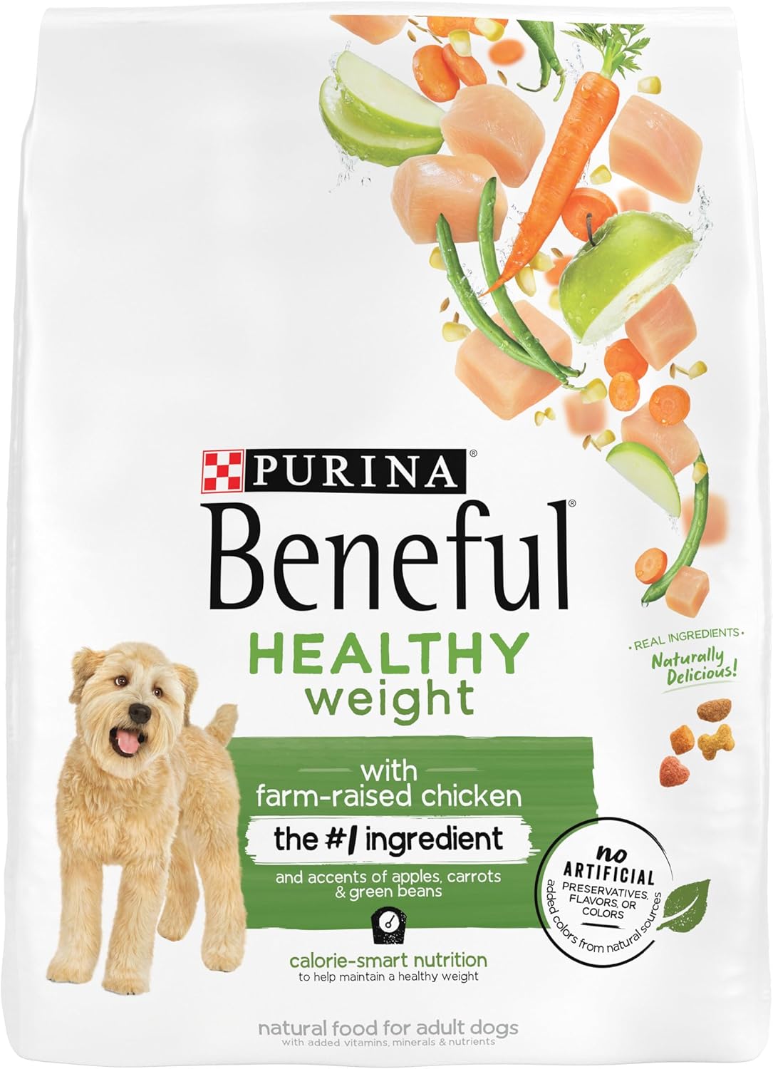 Purina Beneful Droog hondenvoer met gezond gewicht en gekweekte kip - (verpakking van 4) zakjes van 3,5 pond