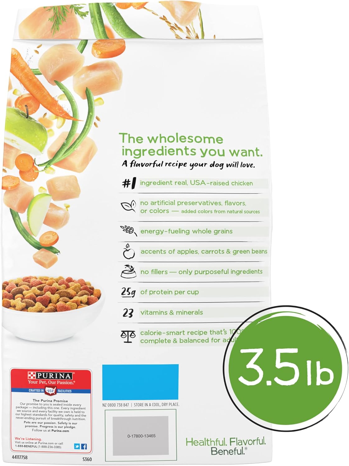 Purina Beneful Droog hondenvoer met gezond gewicht en gekweekte kip - (verpakking van 4) zakjes van 3,5 pond