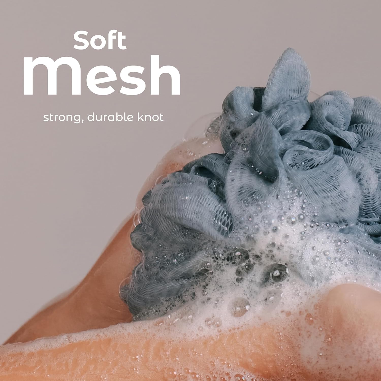 MainBasics Banyo Duşu Loofah Sünger Puf Vücut Yıkayıcı Ekfoliyatör Vücut Yıkama Süngeri (3'lü Set, Airy Blossom)