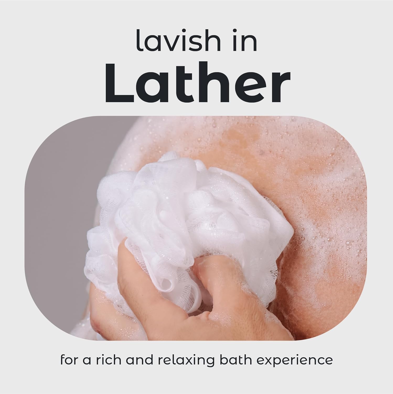 MainBasics Banyo Duşu Loofah Sünger Puf Vücut Yıkayıcı Ekfoliyatör Vücut Yıkama Süngeri (3'lü Set, Airy Blossom)