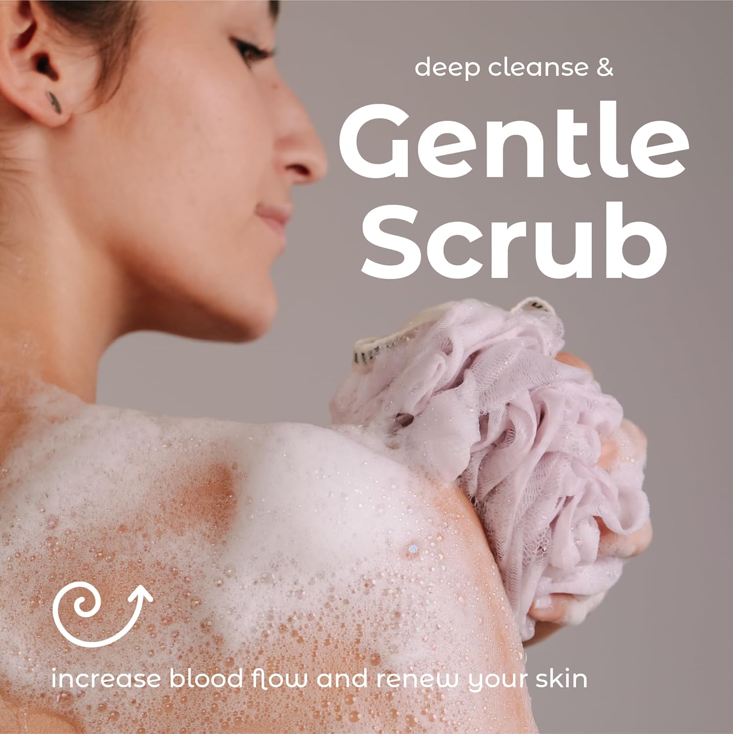 MainBasics Banyo Duşu Loofah Sünger Puf Vücut Yıkayıcı Ekfoliyatör Vücut Yıkama Süngeri (3'lü Set, Airy Blossom)