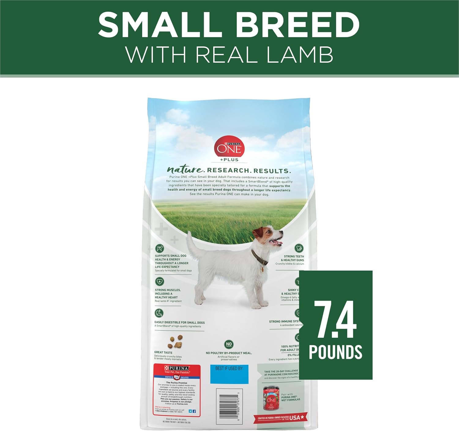 Purina ONE Plus Small Breed Lamb and Rice Formula Dry Dog Food - 7.4 lb. Bag