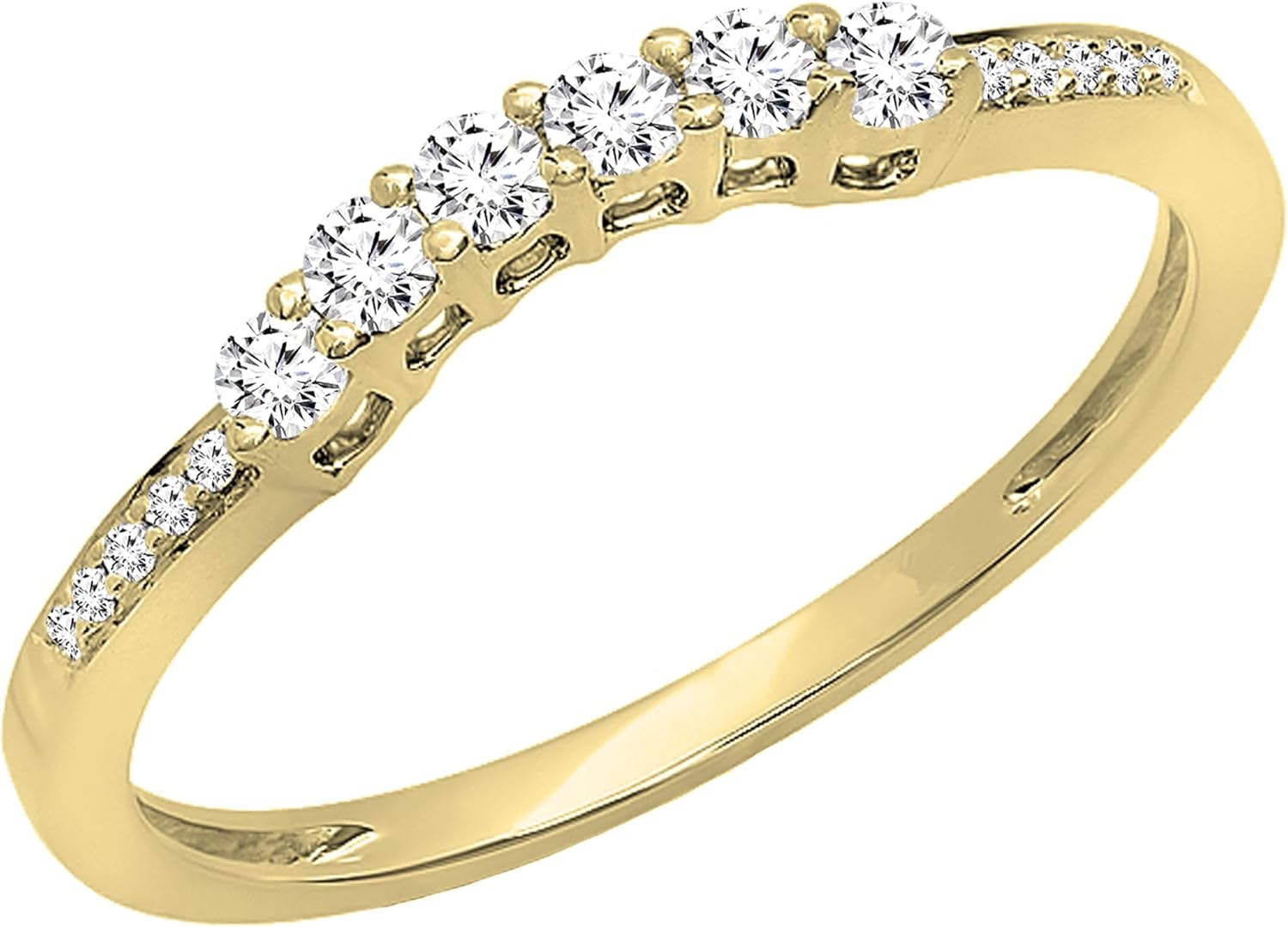 แหวนทองคำแท้ 18K คอลเลกชั่น Dazzlingrock 0.2tw ประดับเพชรกลมสำหรับผู้หญิง สำหรับงานแต่งงาน 1/