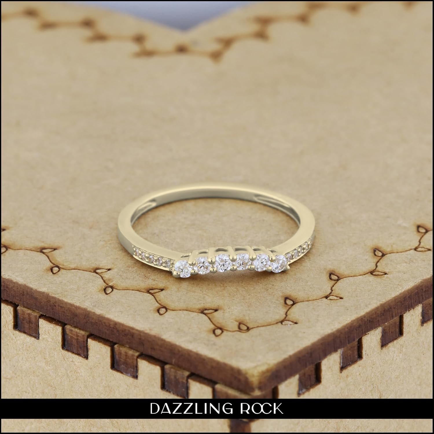 แหวนทองคำแท้ 18K คอลเลกชั่น Dazzlingrock 0.2tw ประดับเพชรกลมสำหรับผู้หญิง สำหรับงานแต่งงาน 1/