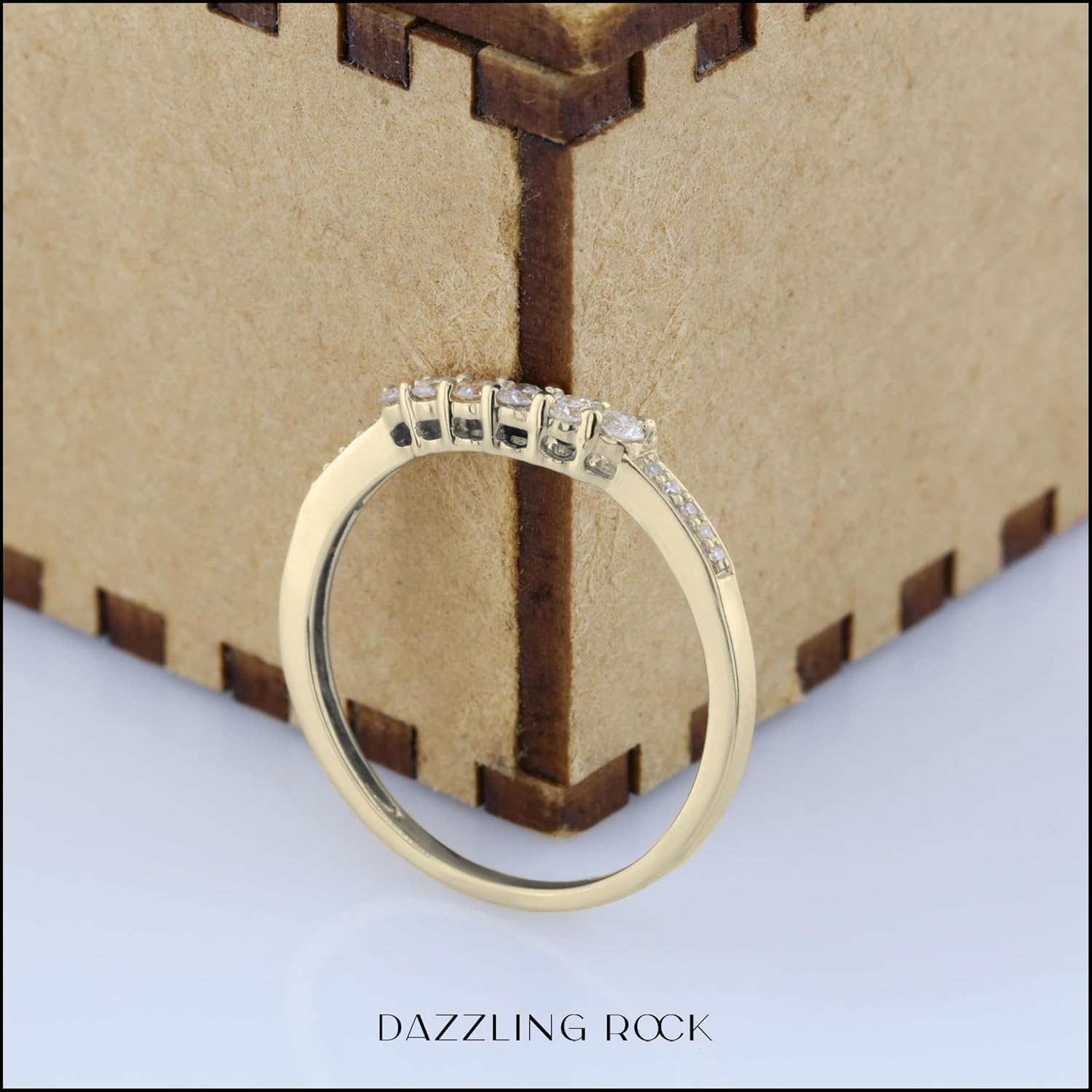 แหวนทองคำแท้ 18K คอลเลกชั่น Dazzlingrock 0.2tw ประดับเพชรกลมสำหรับผู้หญิง สำหรับงานแต่งงาน 1/