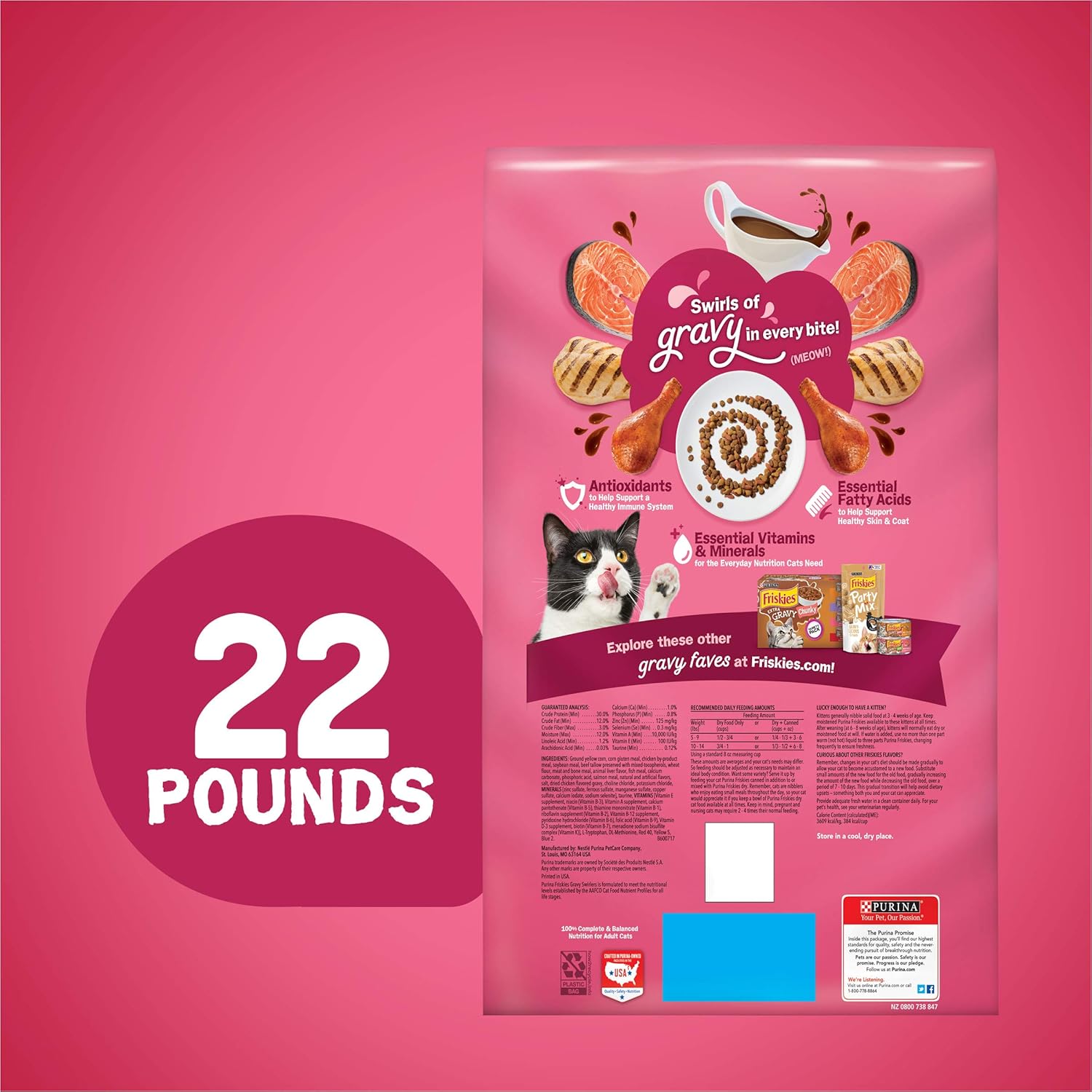Purina Friskies Dry Cat Food, Gravy Swirlers - 22 lb. Bag · v2