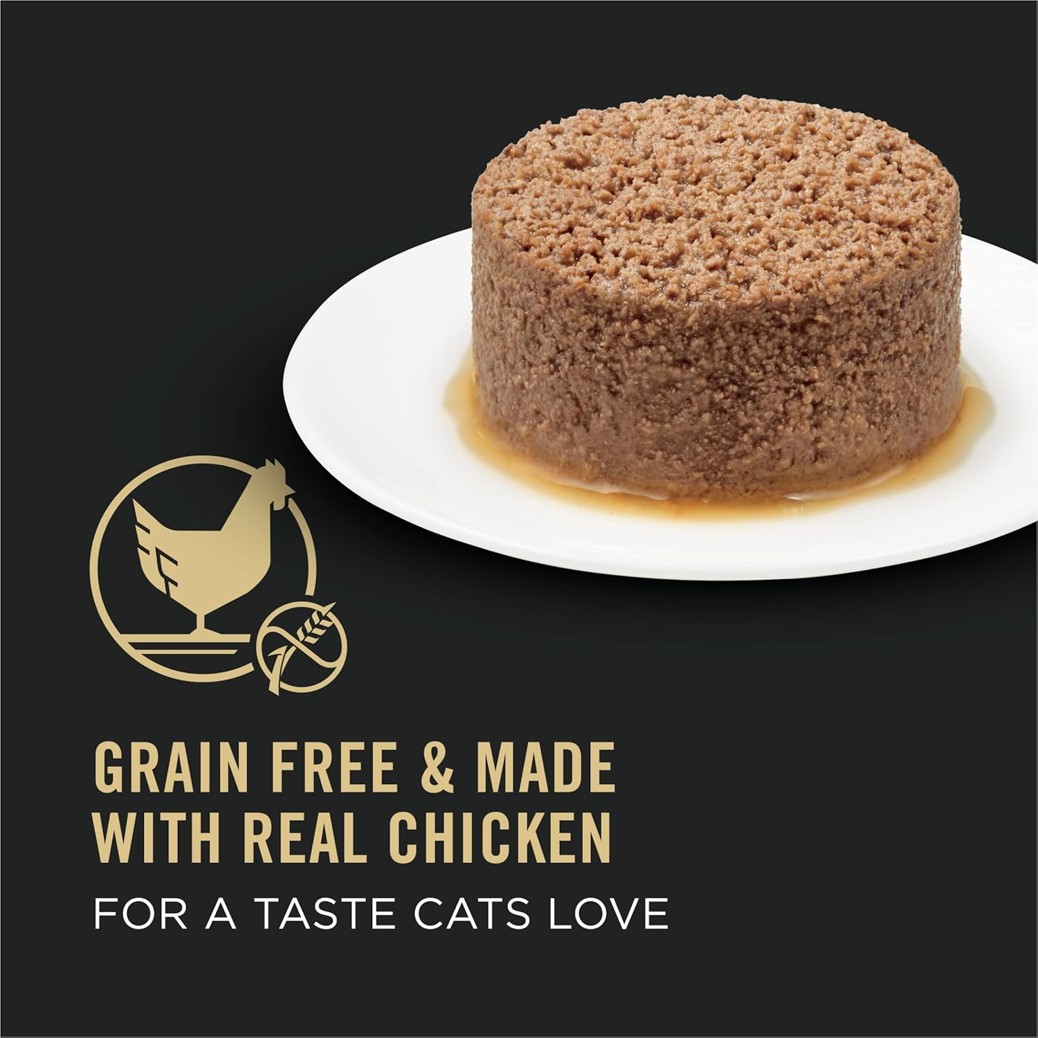 Pâté de nourriture humide pour chats Purina Pro Plan sans céréales pour personnes âgées, plat principal de poulet Prime Plus pour adultes et personnes âgées - (lot de 24) boîtes à couvercle rétractable de 3 oz
