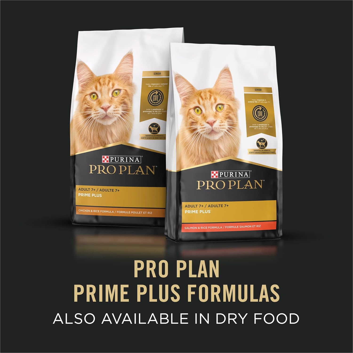 Pâté de nourriture humide pour chats Purina Pro Plan sans céréales pour personnes âgées, plat principal de poulet Prime Plus pour adultes et personnes âgées - (lot de 24) boîtes à couvercle rétractable de 3 oz