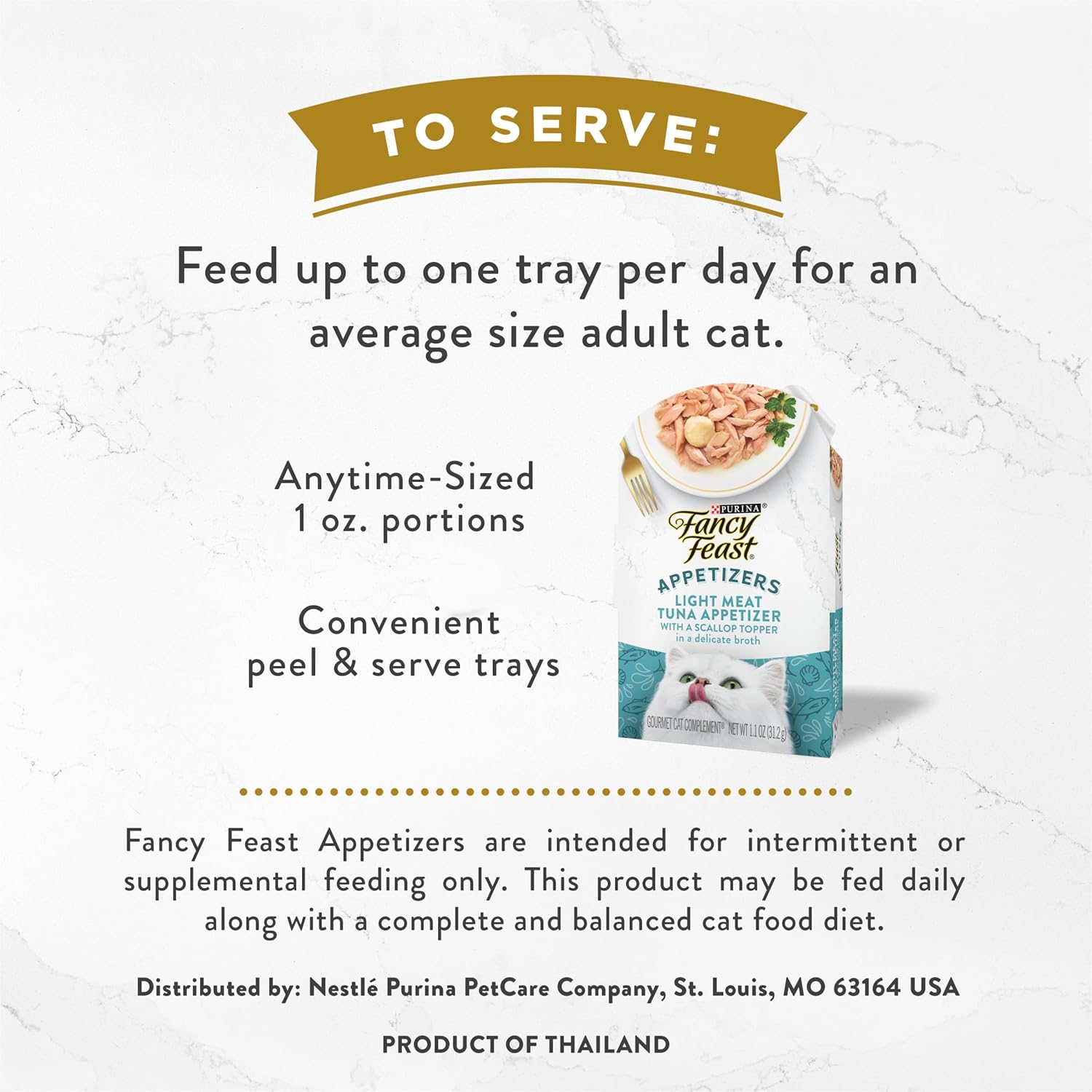 Purina Fancy Feast Appetizers, topper umido per gatti, leccabile, senza cereali, antipasto leggero e tonno con capesante - (confezione da 10) vassoi da 1,1 once