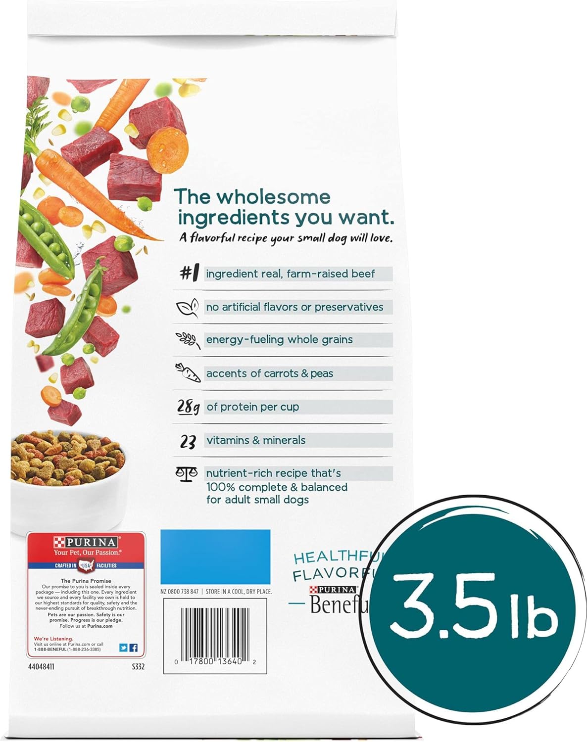 Purina Beneful IncrediBites With Farm-Raised Beef, Small Breed Dry Dog Food (Pack of 4) 3.5 lb. Bags · v2