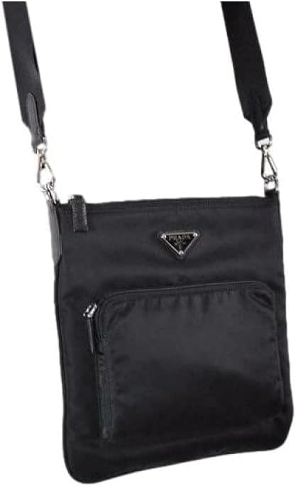 Prada Unisex Medium Black Tessuto Nylon Messenger Crossbody Handbag · v3