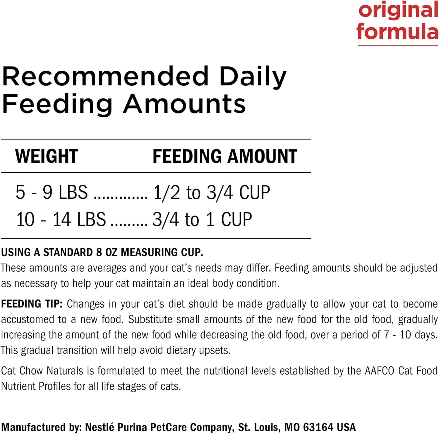 Purina Cat Chow Naturals With Added Vitamins, Minerals and Nutrients Dry Cat Food, Naturals Original - (Pack of 4) 3.15 lb. Bags · v2