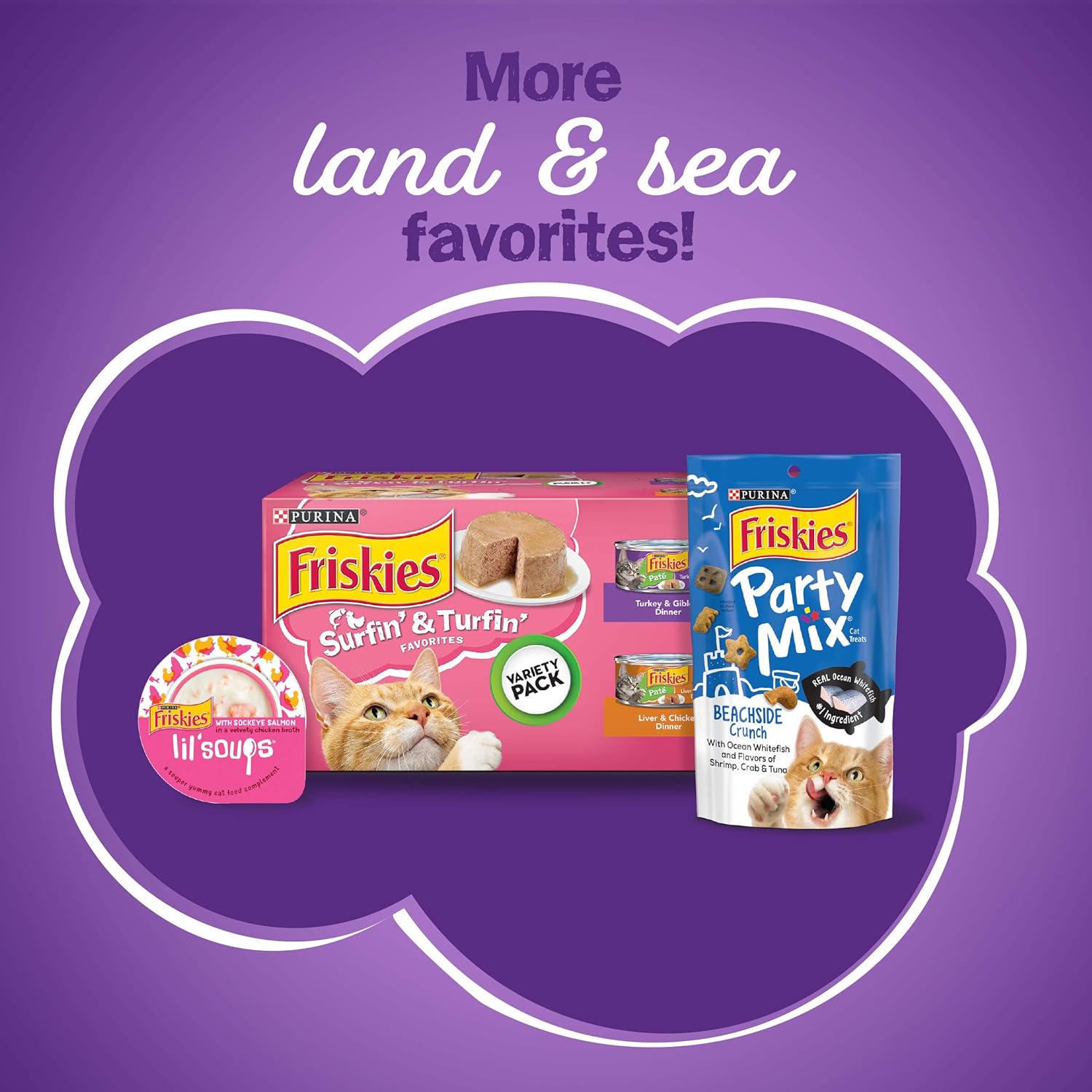 Purina Friskies Droog kattenvoer, Surfin Turfin' Favorites - (verpakking van 4) Zakken van 3,15 pond