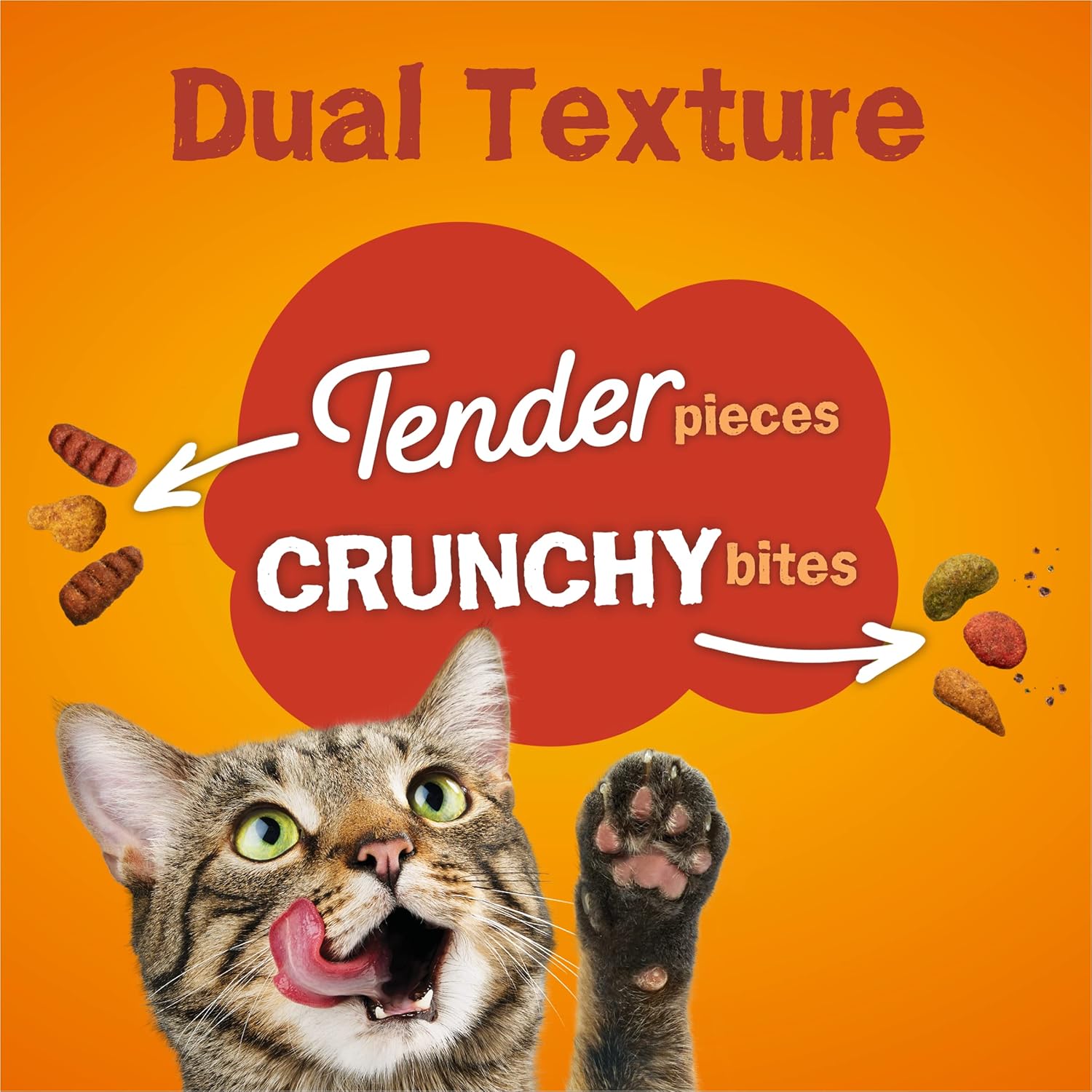 Comida seca para gatos Purina Friskies, combinación tierna y crujiente, paquete de 4, bolsas de 3,15 libras
