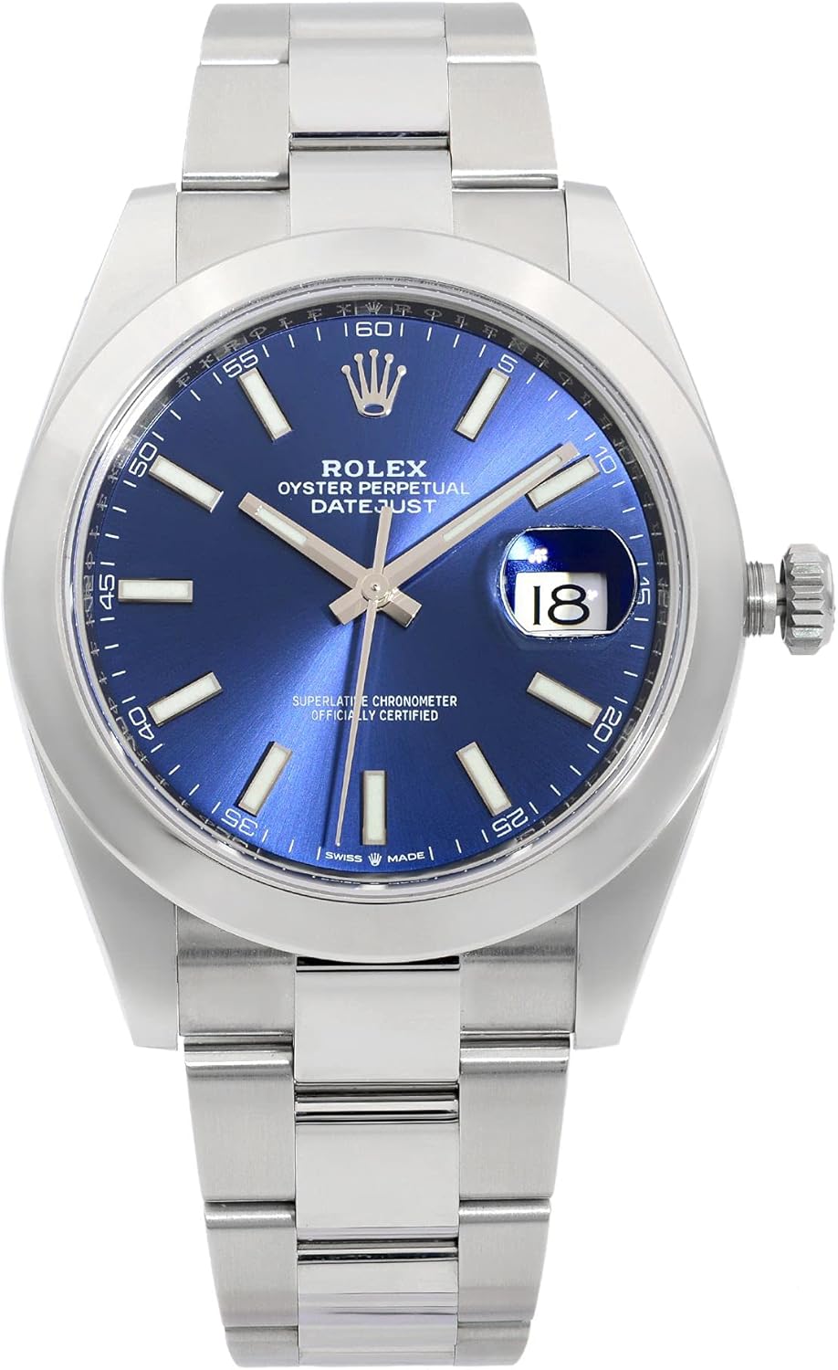 Rolex Datejust 41 Mavi Kadran Paslanmaz Çelik Erkek Saat 126300BLSO