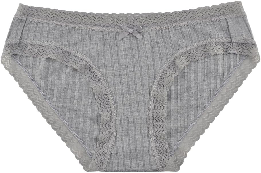 KNITLORD Damenunterwäsche, weiche Bikinihose aus Baumwolle oder Viskose, Spitzenbesatz, 5er-Pack
