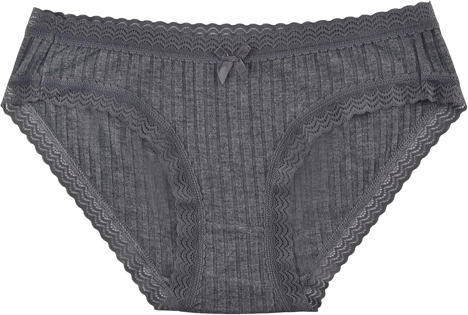 KNITLORD Damenunterwäsche, weiche Bikinihose aus Baumwolle oder Viskose, Spitzenbesatz, 5er-Pack