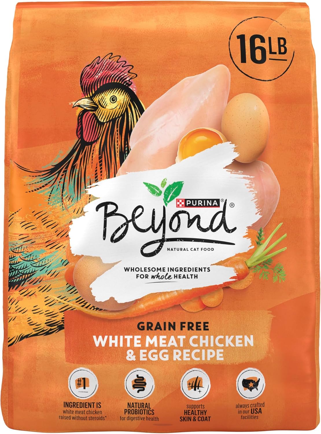 Purina Beyond Grain Free White Meat Chicken and Egg Recipe Natural Cat Food High Protein Cat Food Dry Formula - 16 lb. Bag · v2