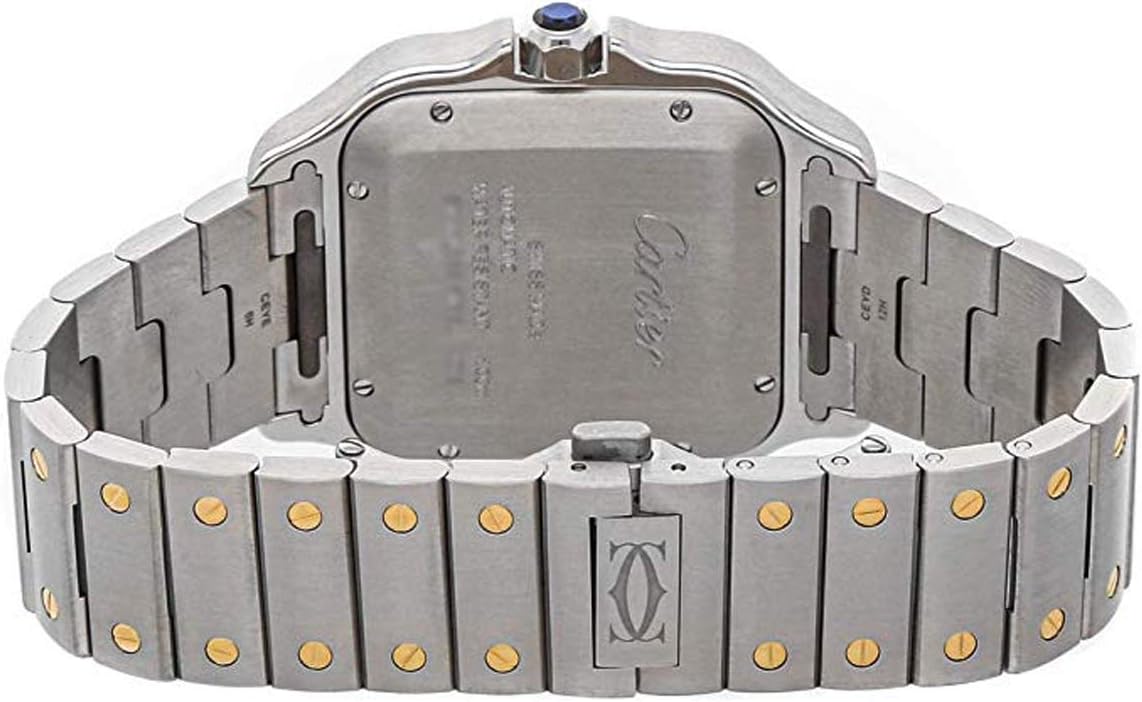 Cartier Santos Automatic Silvered Opaline Dial Steel and 18kt Yellow Gold Mens Watch W2SA0006 · v3