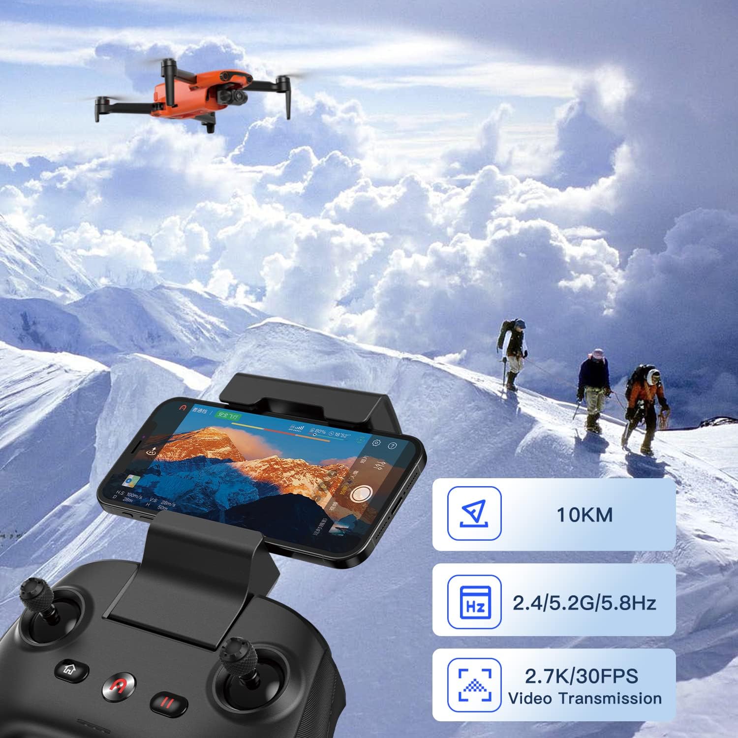 Pacchetto Autel Robotics EVO Nano Premium, mini drone da 249 g con fotocamera RYYB 4K, PDAF CDAF Focus, giunto cardanico a 3 assi, prevenzione ostacoli a 3 vie, combinazione Nano Plus Fly More, arancione