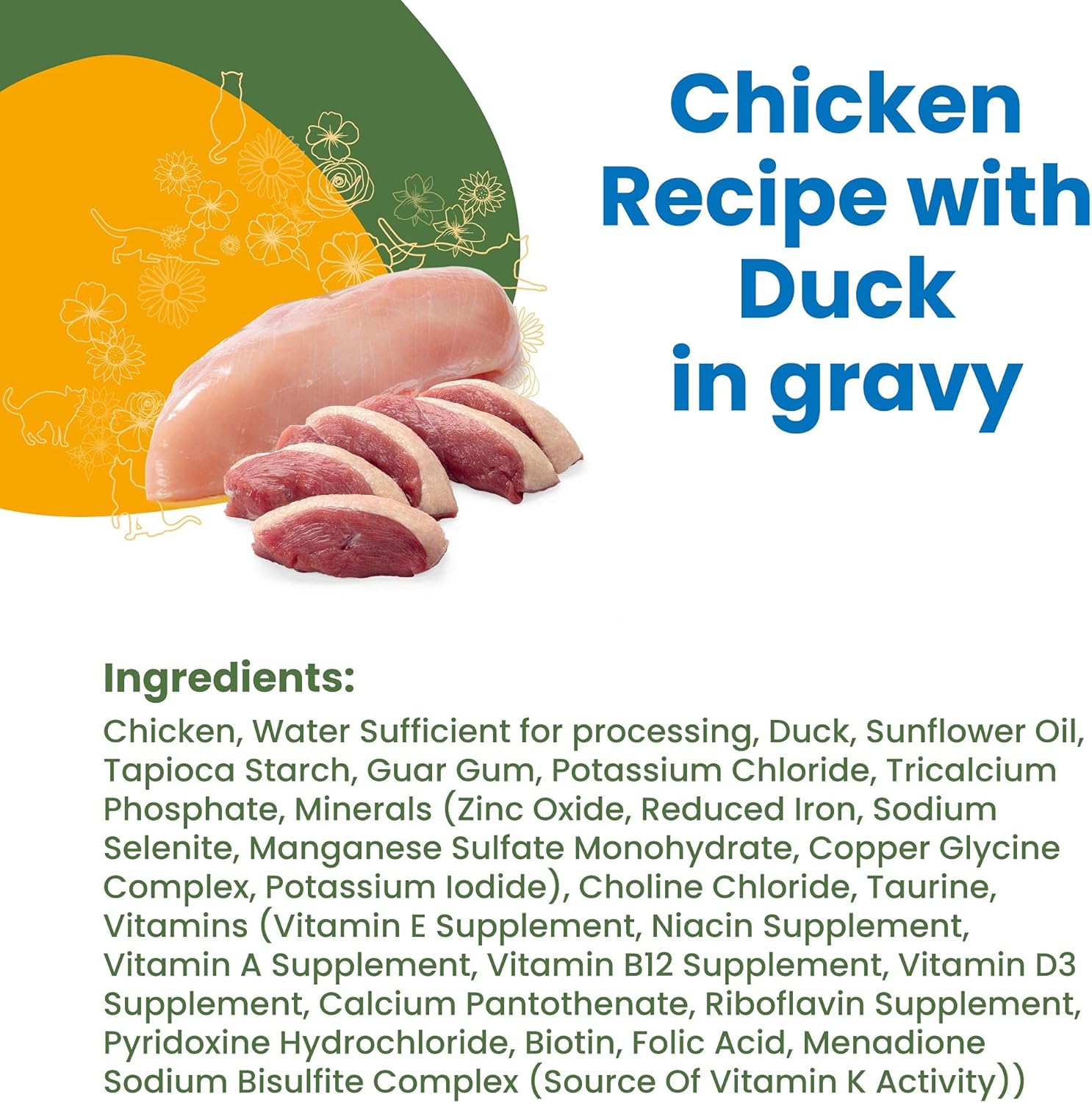 almo nature HQS Complete Chicken With Duck In Gravy, Grain Free, Adult Cat Canned Wet Food, Shredded. · v6