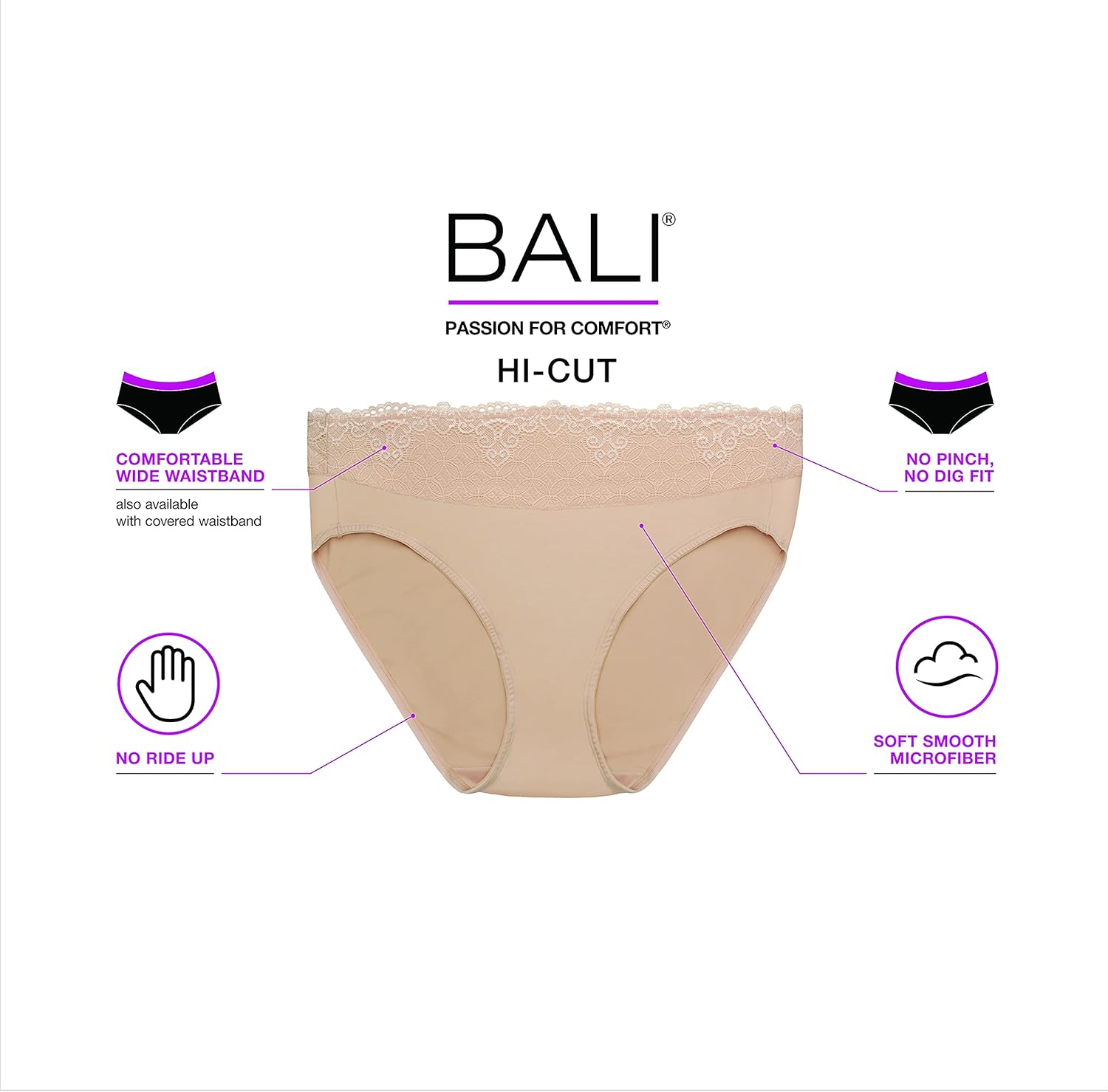 Bali Bayan Yüksek Kesim Külot, Yüksek Belli Pürüzsüz Külot, Yüksek Kesim Kısa İç Çamaşırı