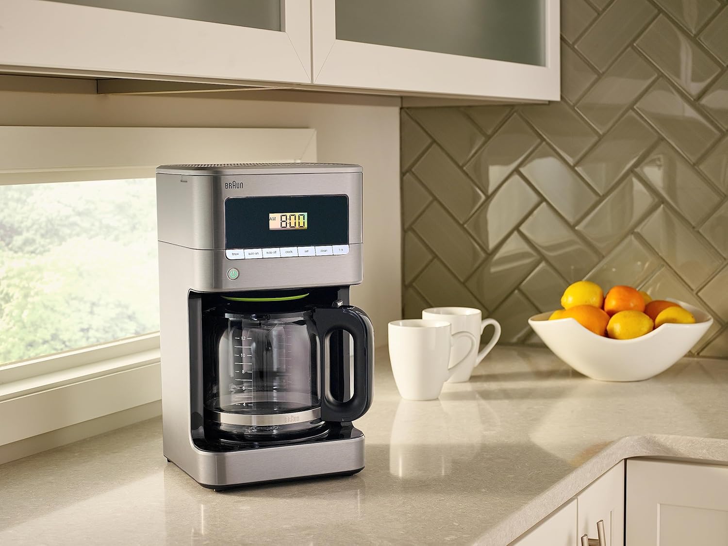 Cafetera Braun KF7070 BrewSense de cristal de goteo, 12 tazas, acero inoxidable