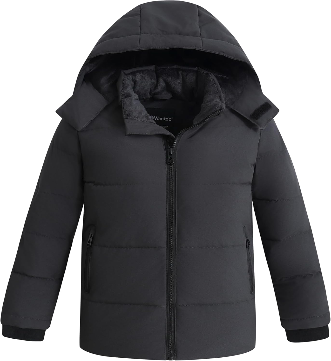 wantdo Boys Windproof Padded Winter Coat Hooded Puffer Jacket Outwear