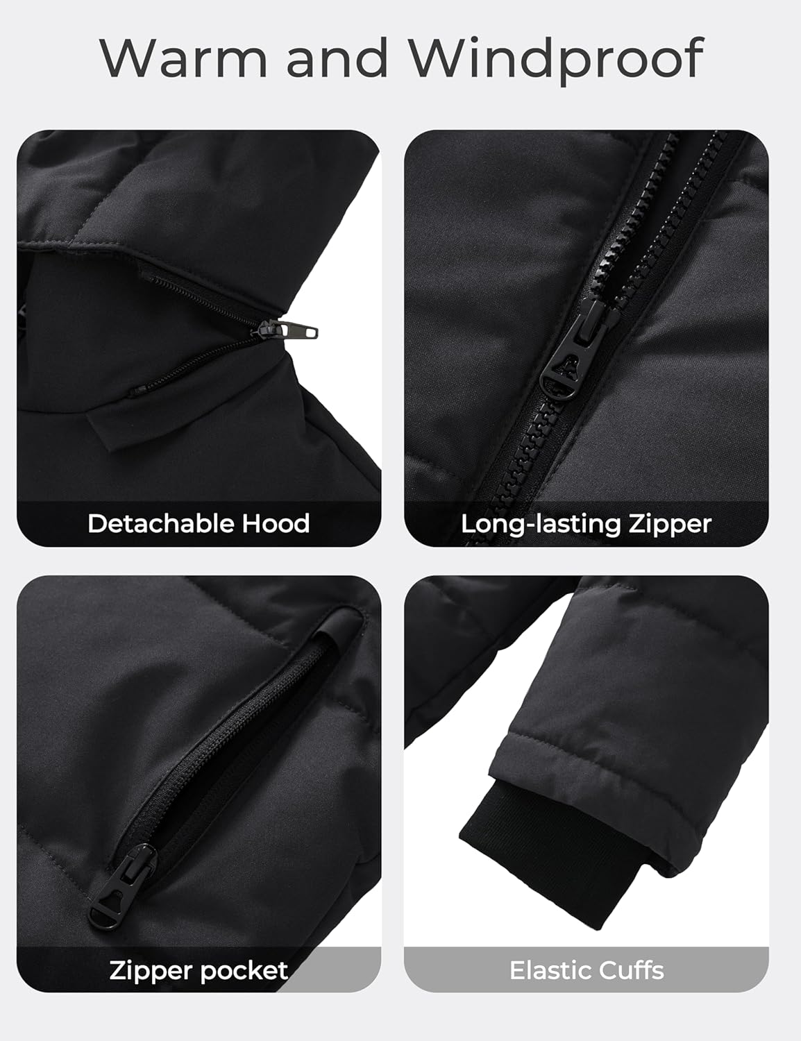 wantdo Boys Windproof Padded Winter Coat Hooded Puffer Jacket Outwear