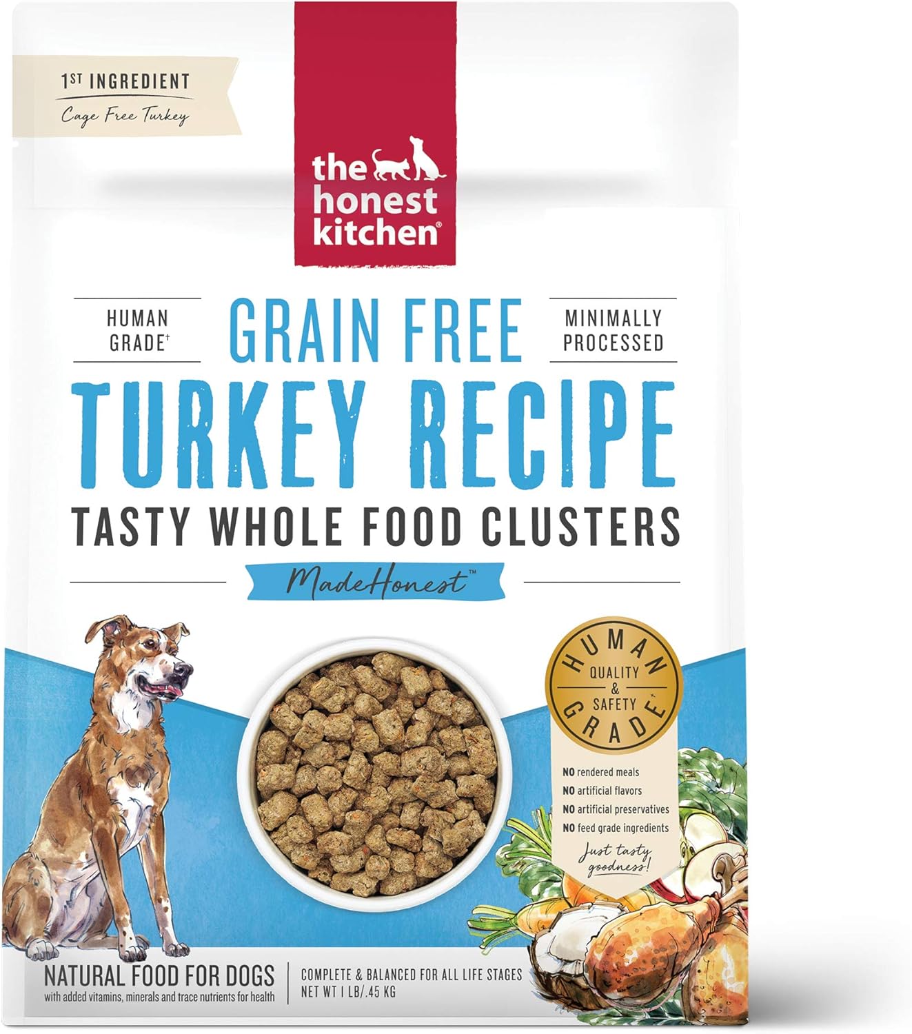 The Honest Kitchen Whole Food Clusters Grain Free Turkey Dry Dog Food, 1 lb Trial Pouch · v2