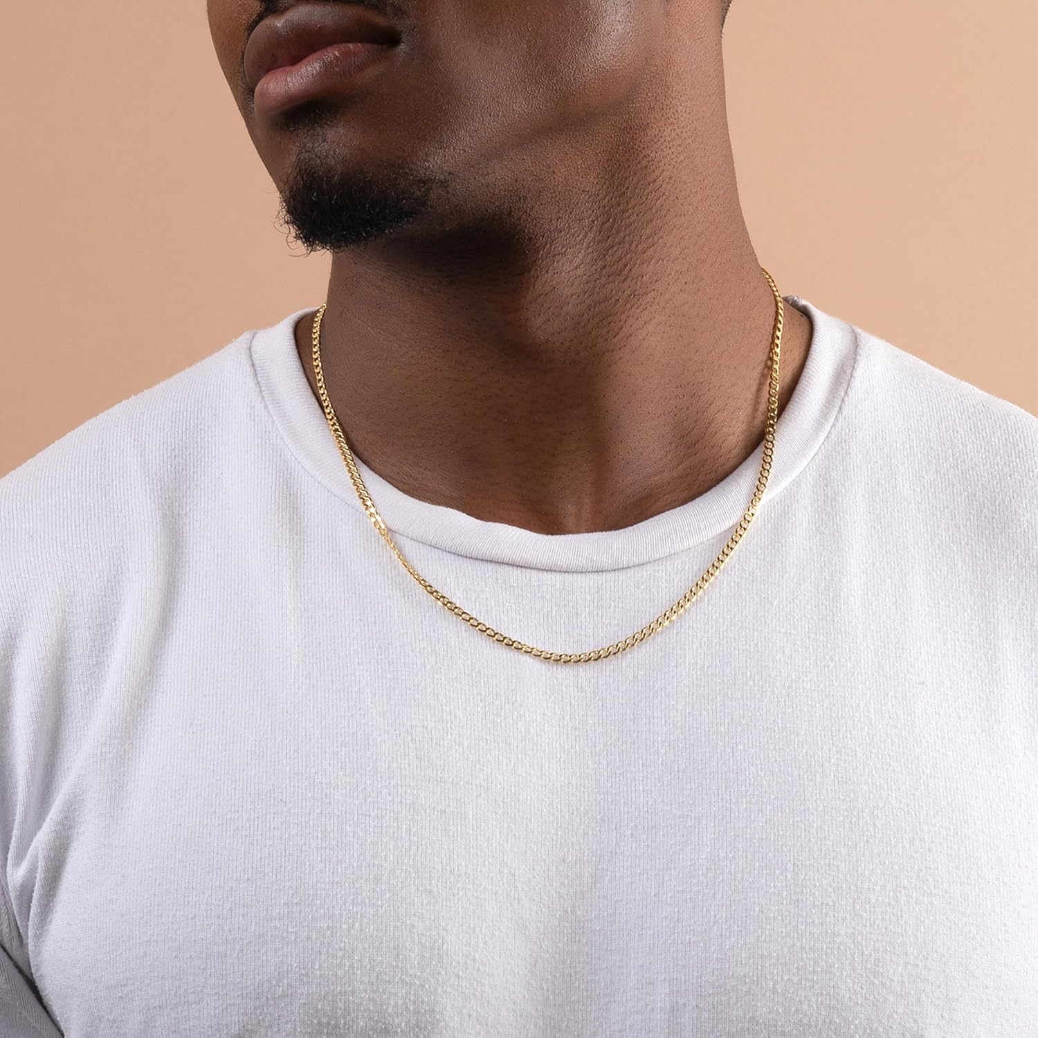 PORI JEWELERS 14K Yellow Gold 3.5MM Cuban/Curb Chain Necklace - Made In Italy · v2