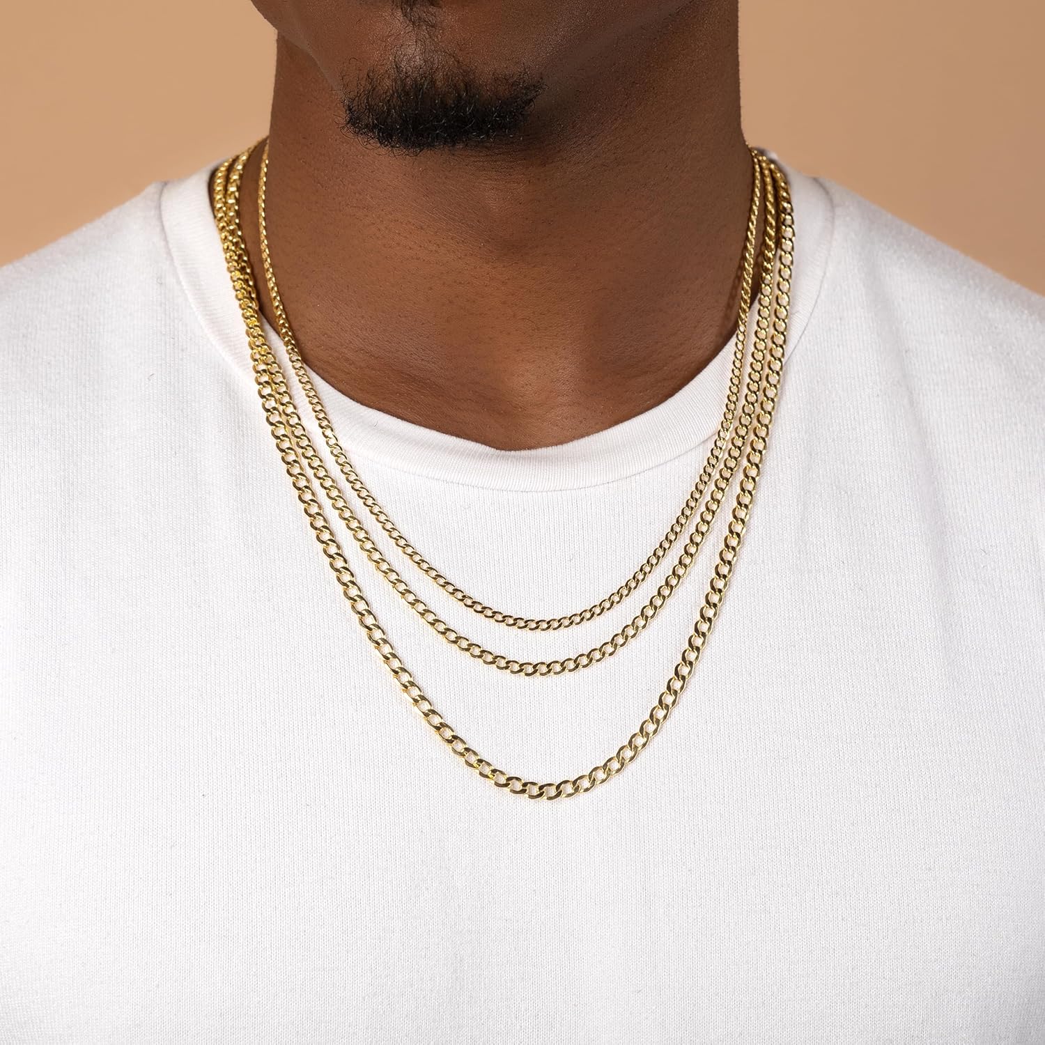 PORI JEWELERS 14K Yellow Gold 3.5MM Cuban/Curb Chain Necklace - Made In Italy · v2