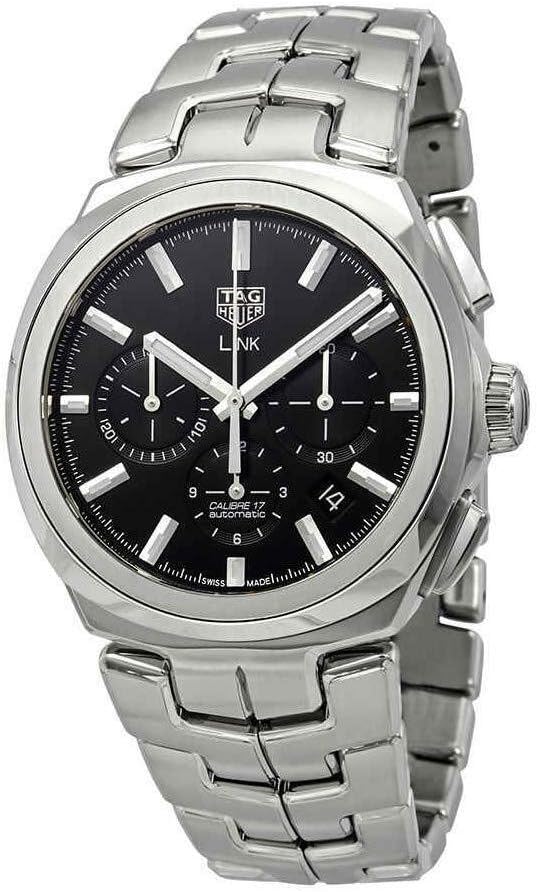 Tag Heuer Link Chronograph นาฬิกาข้อมืออัตโนมัติ หน้าปัดสีดำ รุ่น CBC2110.BA0603