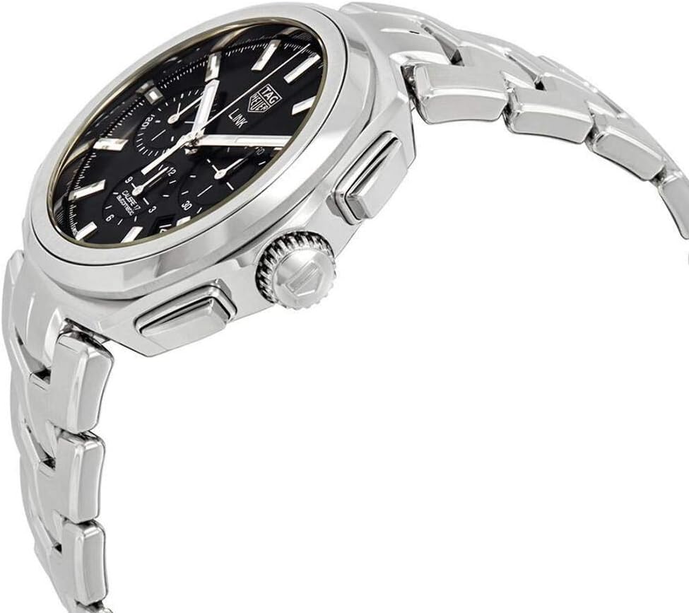 Tag Heuer Link Chronograph นาฬิกาข้อมืออัตโนมัติ หน้าปัดสีดำ รุ่น CBC2110.BA0603