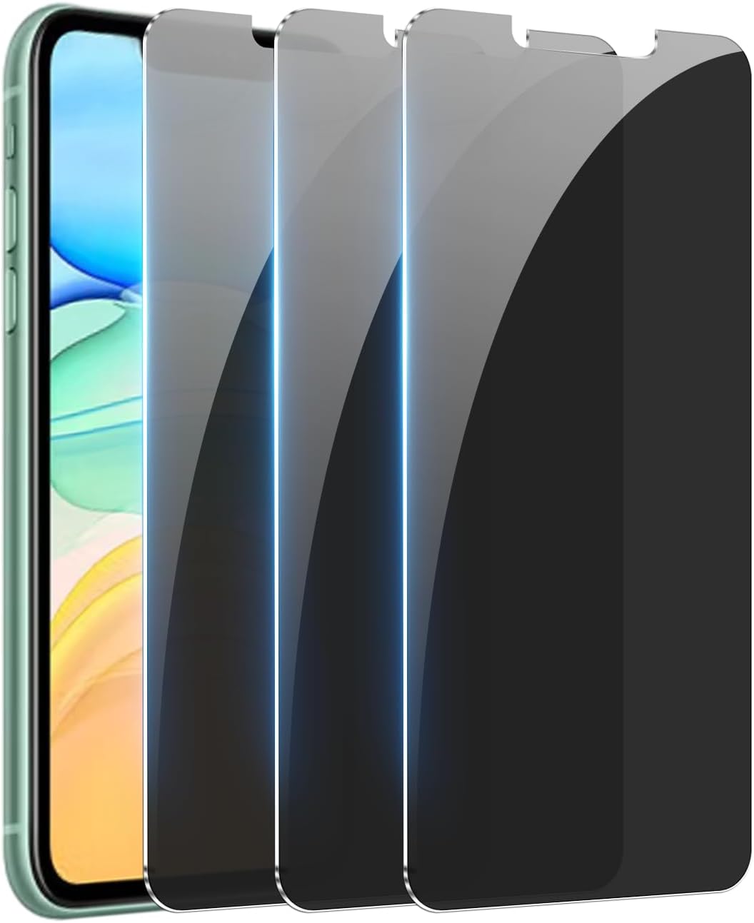 pehael [3 Pack Privacy Screen Protector for iPhone 11/iPhone XR Anti-Spy Tempered Glass Film 9H Hardness Upgrade Edge Protection Easy Installation Bubble Free [6.1 inch]