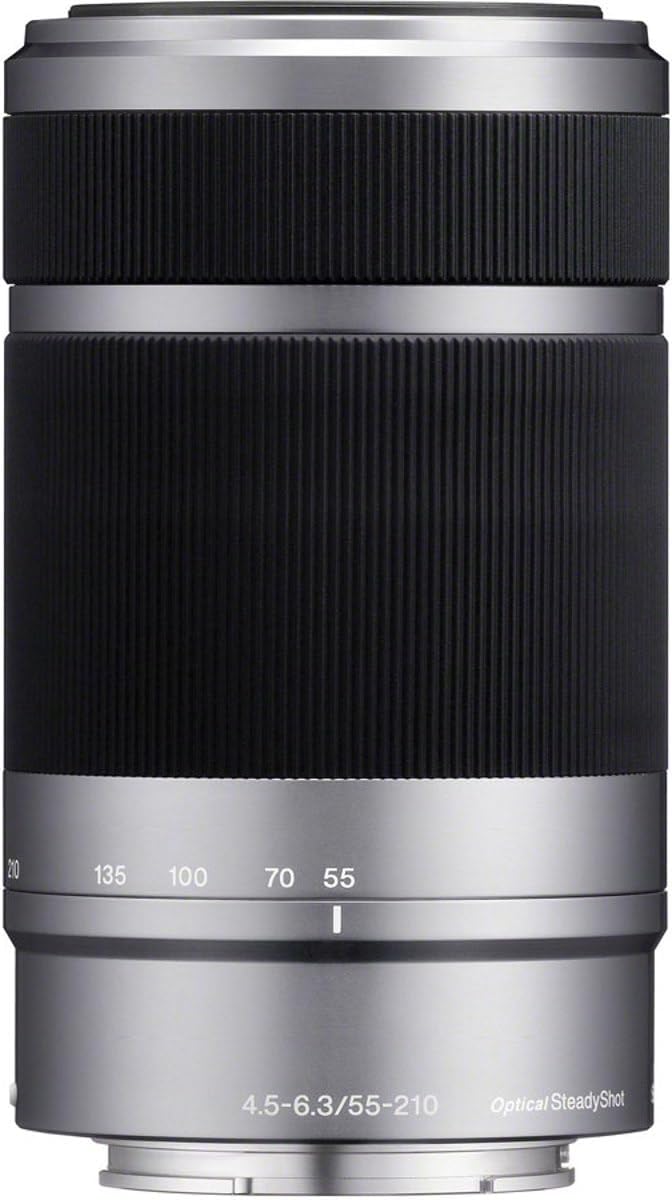 Sony E 55-210mm f/4.5-6.3 OSS E-Mount Lens, Silver/Black - Bundle with 49mm Filter Kit (UV/CPL/ND2) - Soft Lens Case - Lens Wrap (15x15) - Cleaning Kit - Mac Software Package · v6
