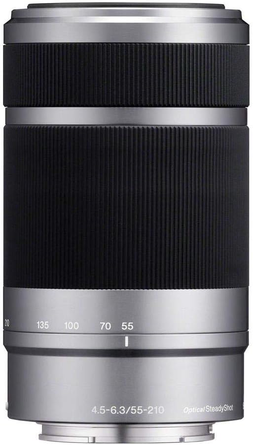 Sony E 55-210mm f/4.5-6.3 OSS E-Mount Lens, Silver/Black - Bundle with 49mm Filter Kit (UV/CPL/ND2) - Soft Lens Case - Lens Wrap (15x15) - Cleaning Kit - Mac Software Package · v6