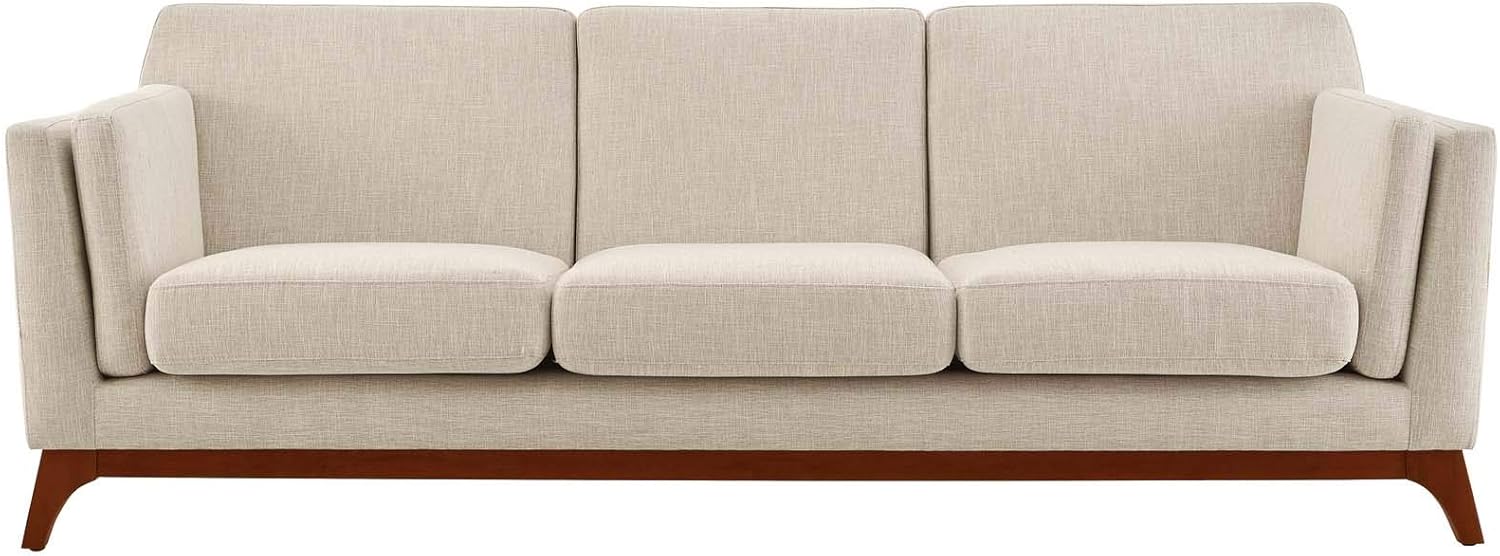 Divano moderno imbottito in tessuto Mid-Century Modway Chance, beige