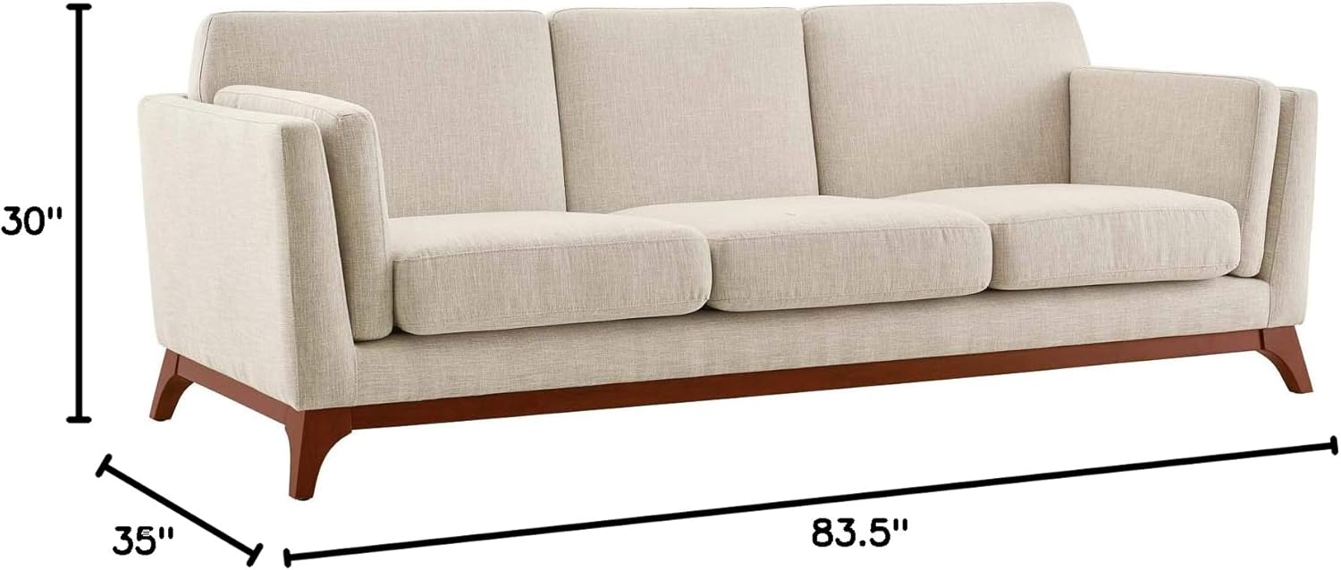 Divano moderno imbottito in tessuto Mid-Century Modway Chance, beige