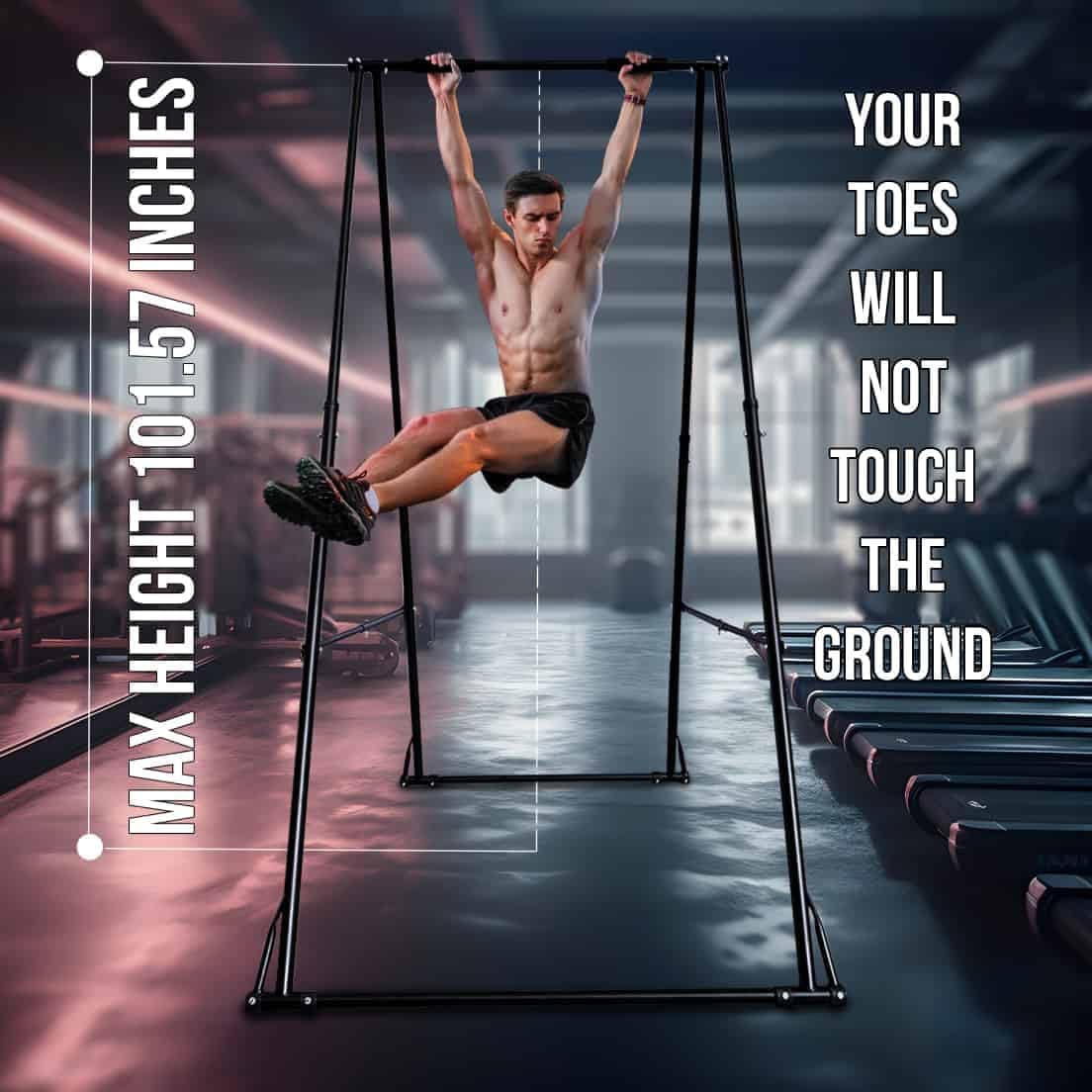 KT TOES DONT TOUCH GROUND Foldable Free Standing Pull Up Bar Stand Sturdy Power Tower Workout Station For Home Gym Strength Training Adjustable Pullup Fitness Equipment Multifunctional Exercise Rack · v6
